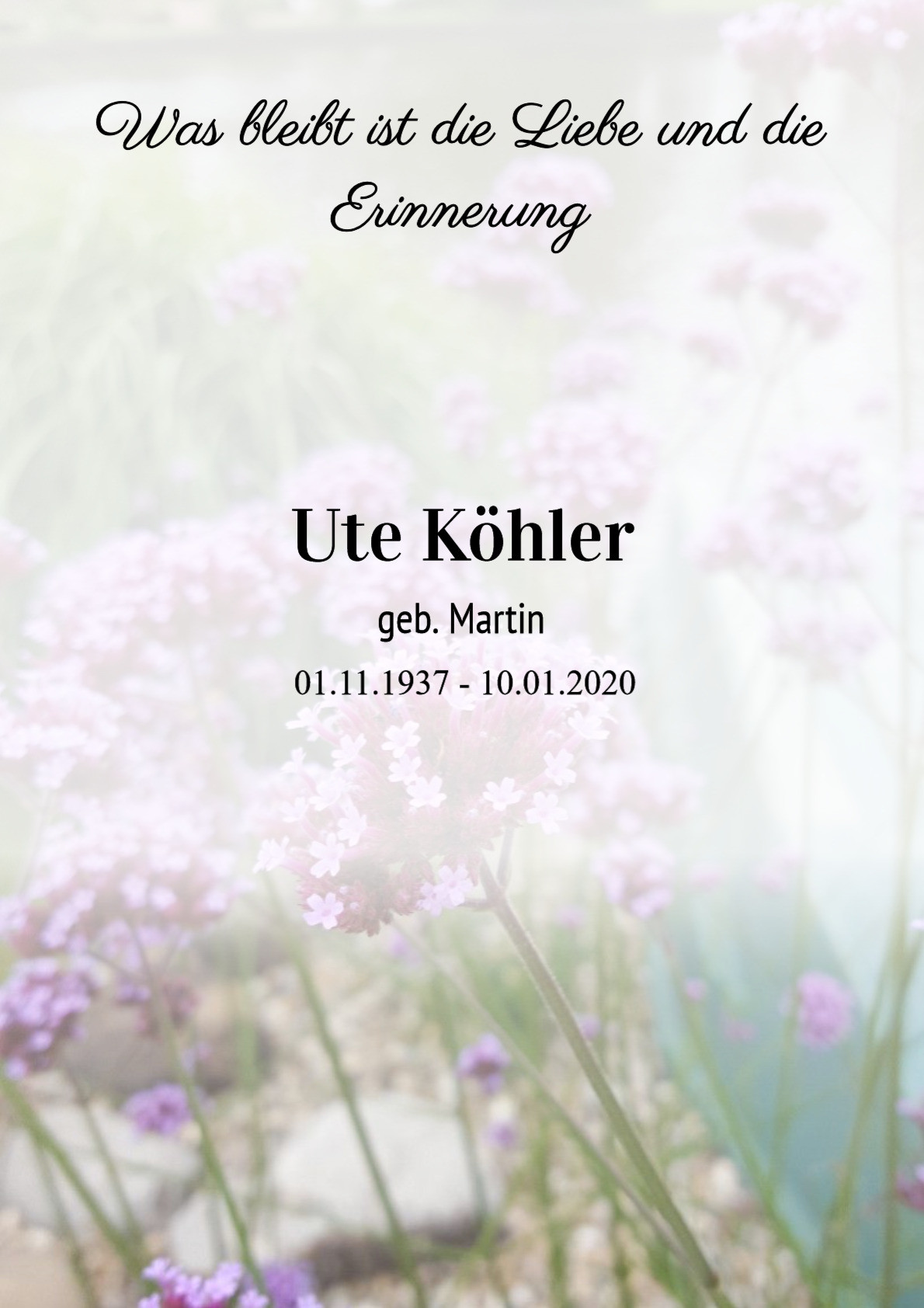 Traueranzeige von Ute Köhler