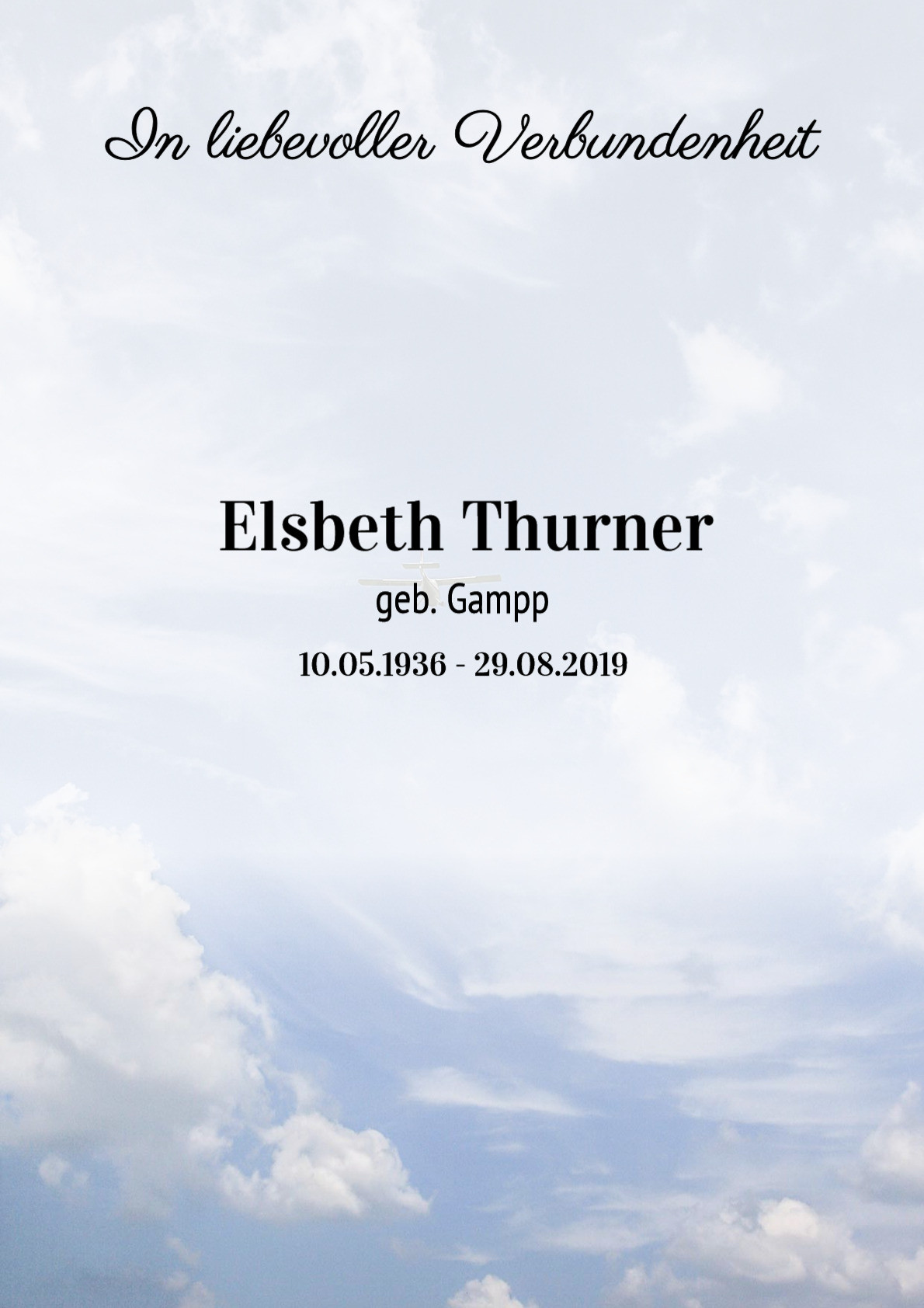 Traueranzeige von Elsbeth Thurner