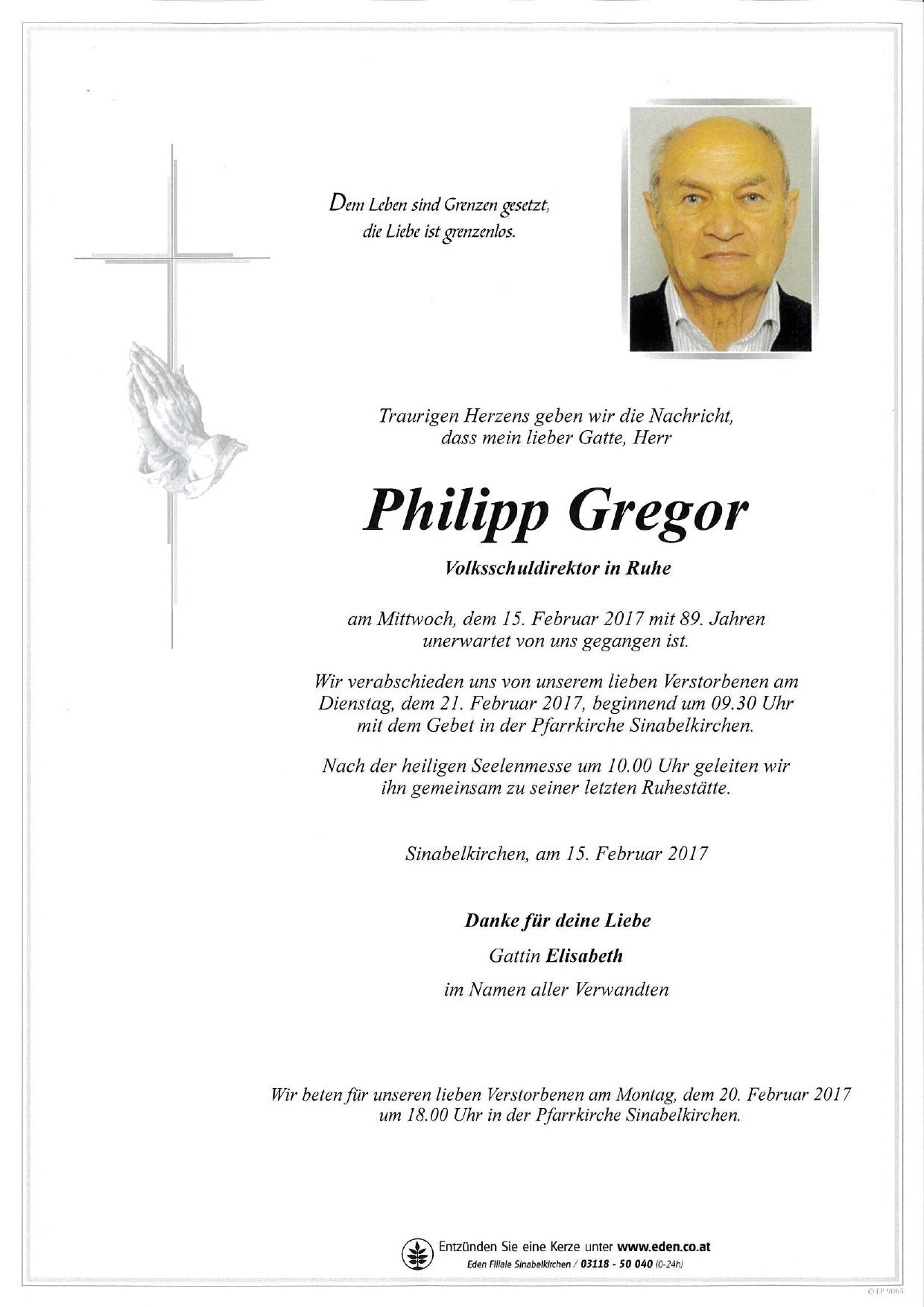 Traueranzeige von Philipp Gregor