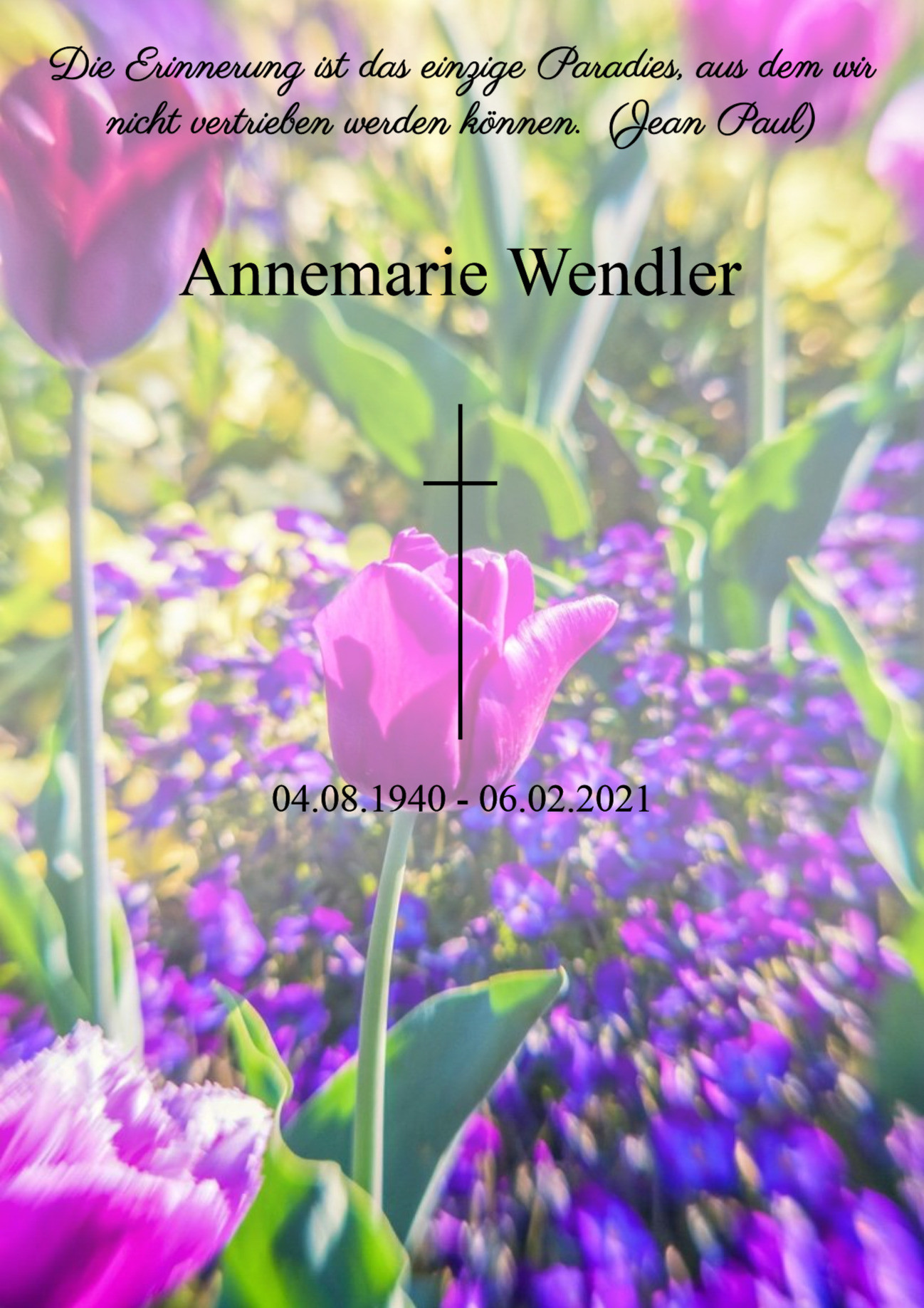 Traueranzeige von Annemarie Wendler