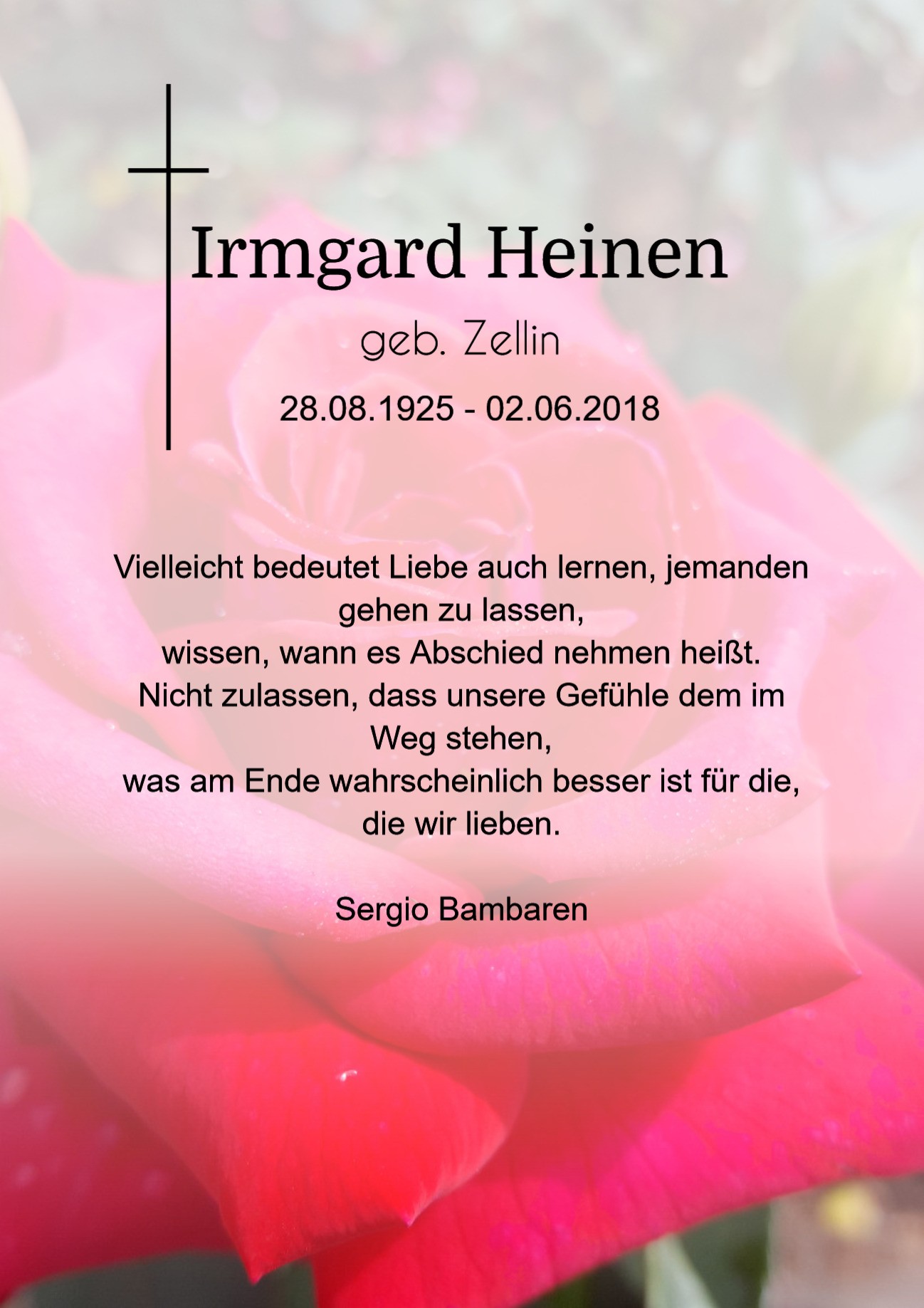 Traueranzeige von Irmgard Heinen