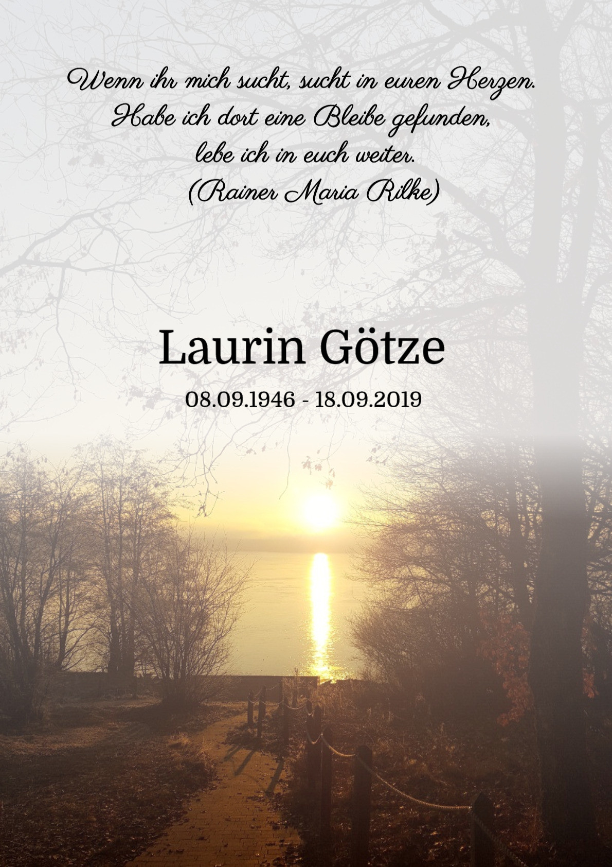 Traueranzeige von Laurin Götze