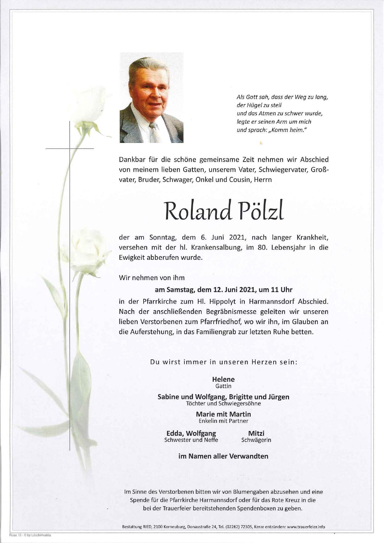 Traueranzeige von Roland Pölzl