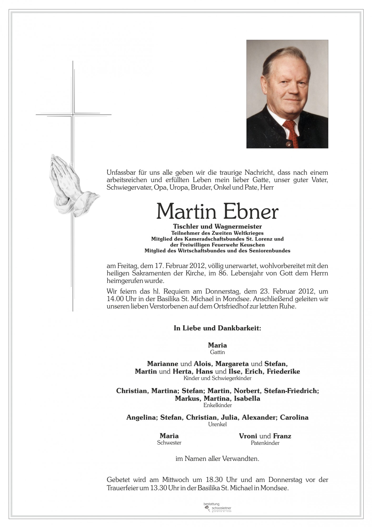 Traueranzeige von Martin Ebner