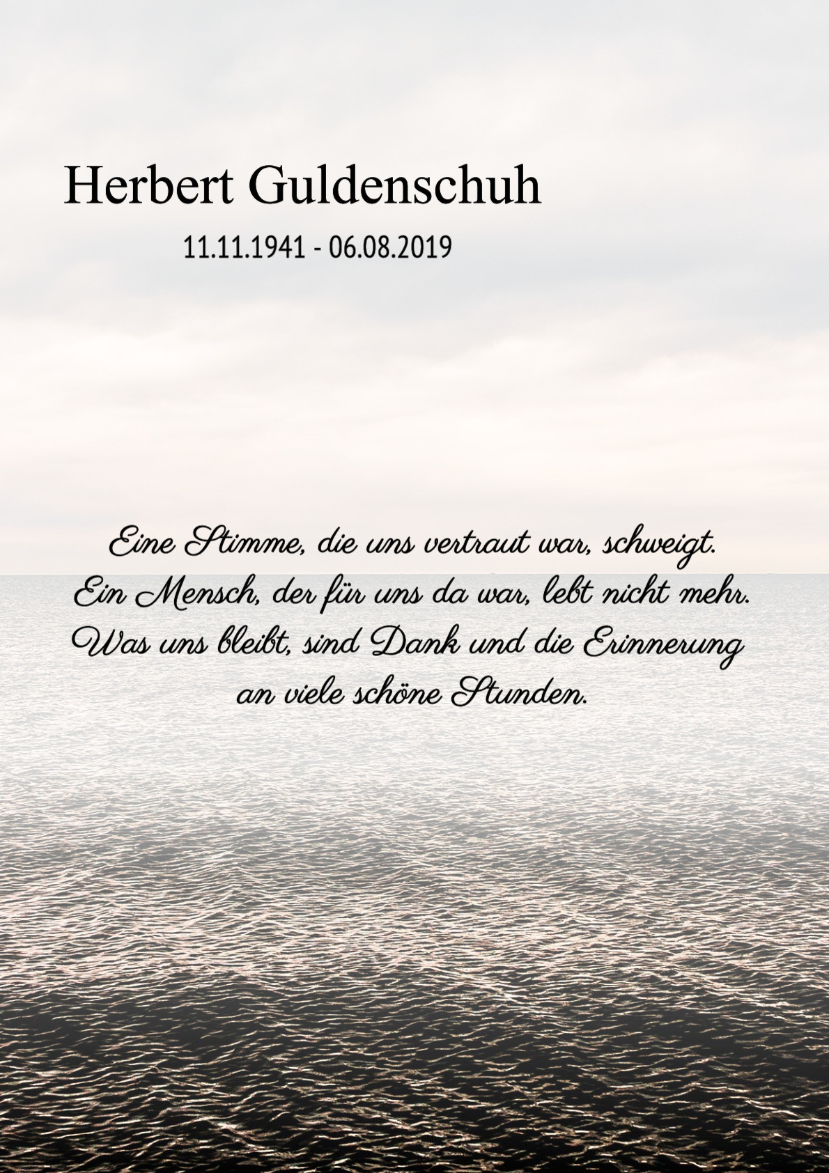 Traueranzeige von Herbert Guldenschuh