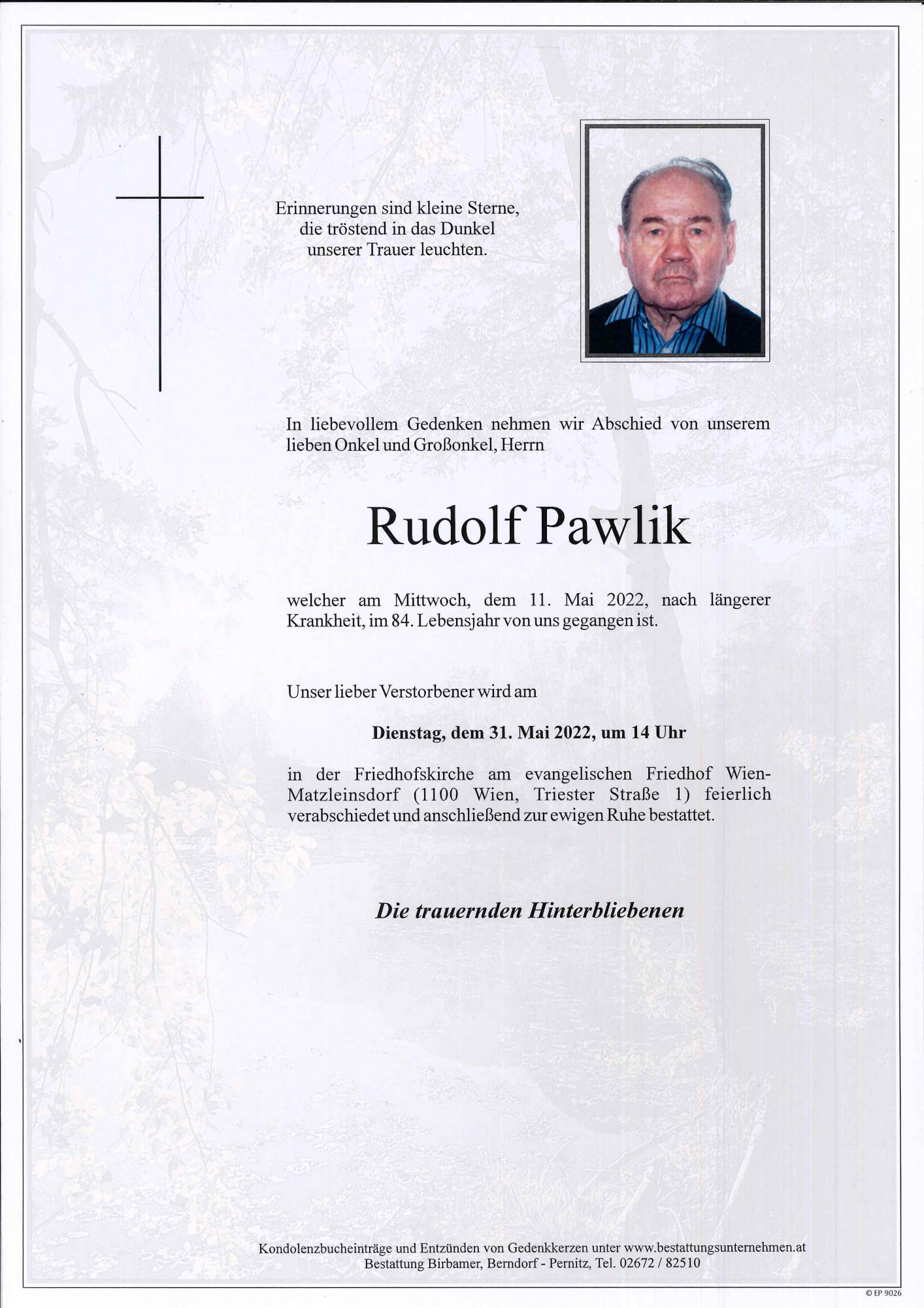 Traueranzeige von Rudolf Pawlik