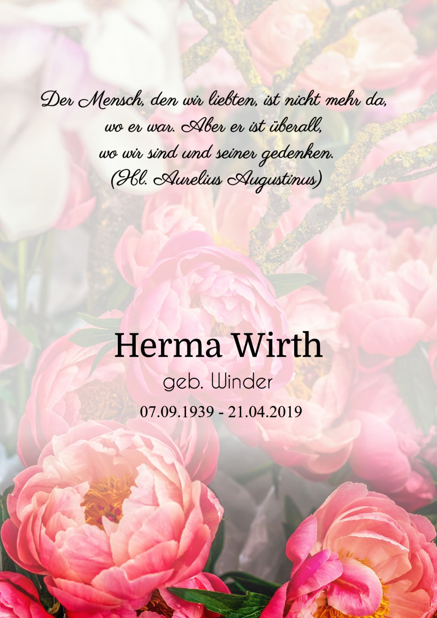 Traueranzeige von Herma Wirth