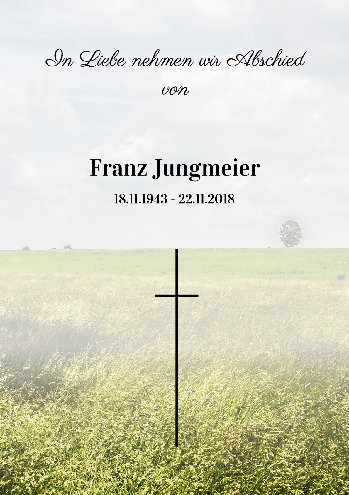 Traueranzeige von Franz Jungmeier