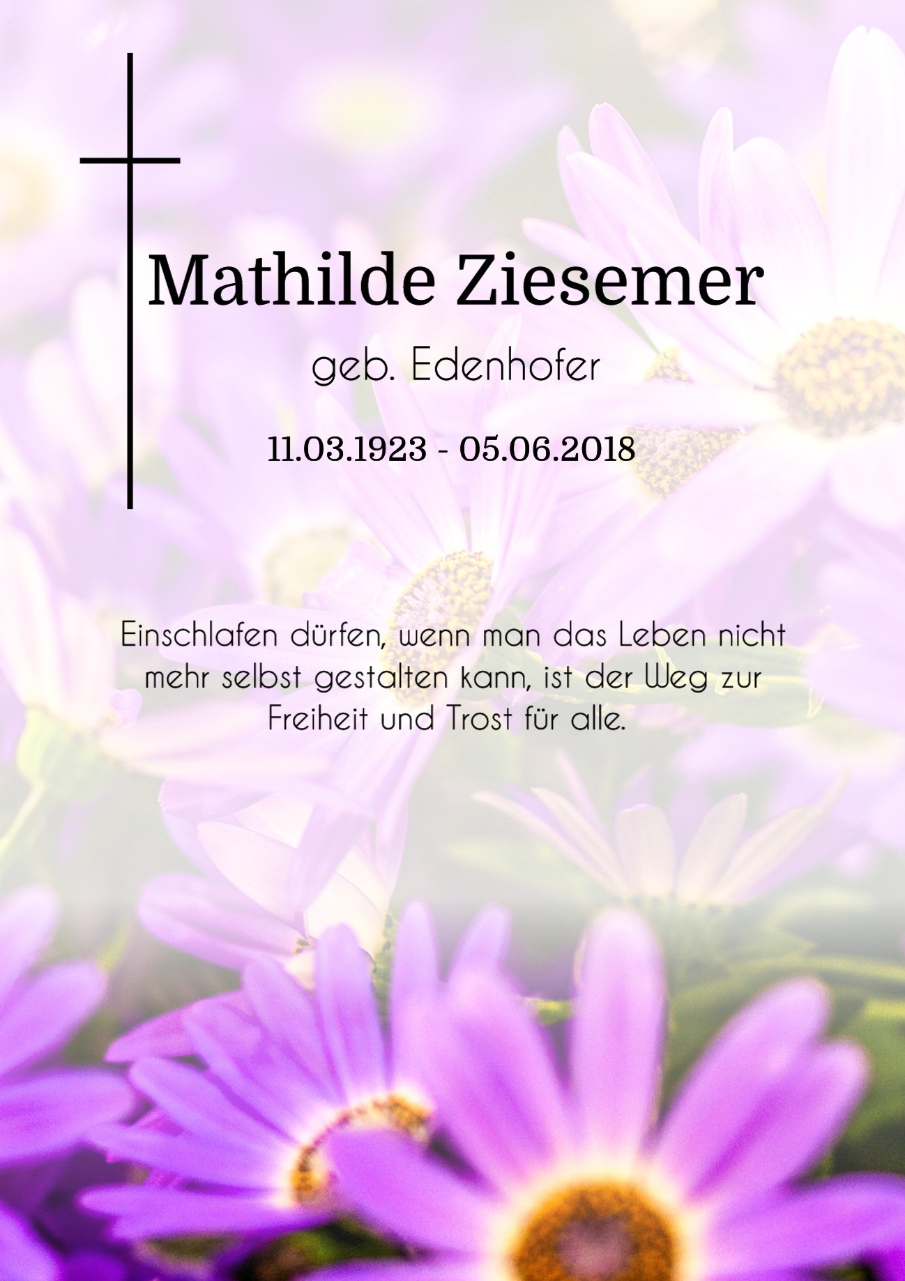 Traueranzeige von Mathilde Ziesemer
