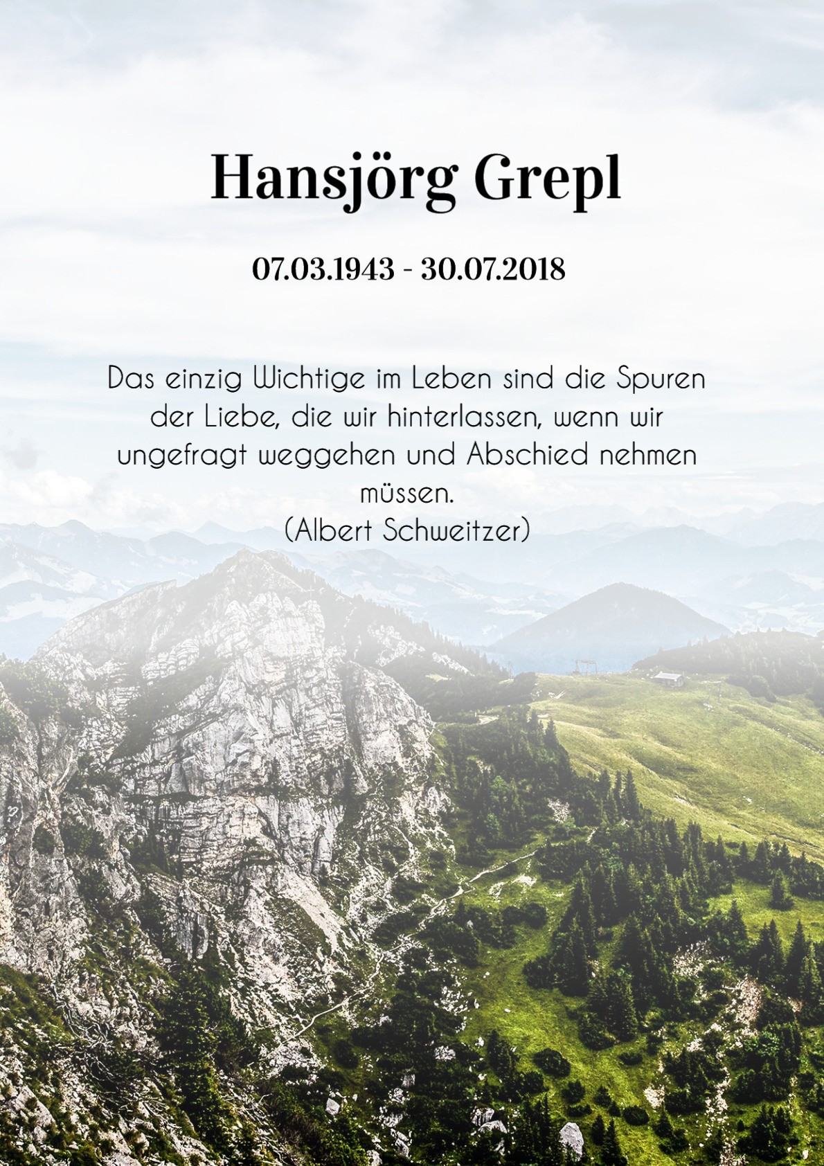 Traueranzeige von Hansjörg Grepl