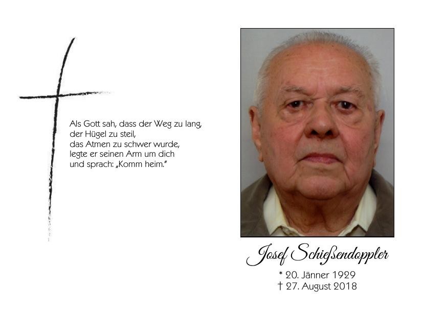 Traueranzeige von Josef Schießendoppler