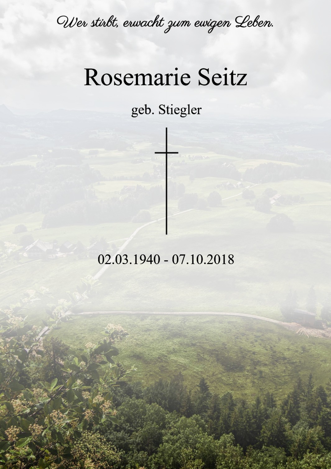 Traueranzeige von Rosemarie Seitz