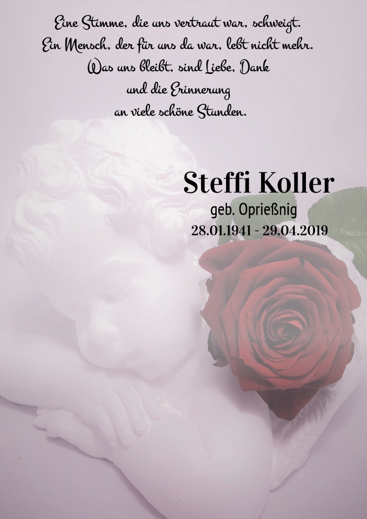 Traueranzeige von Steffi Koller