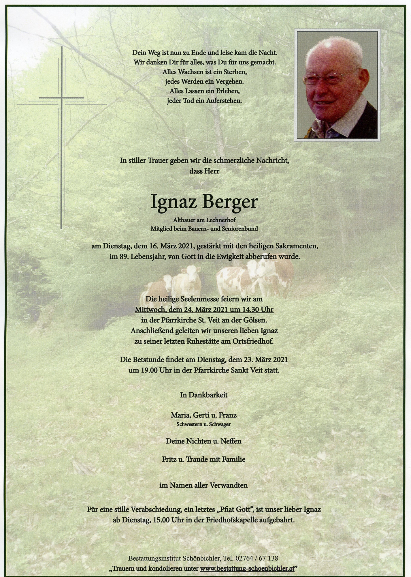 Traueranzeige von Ignaz Berger
