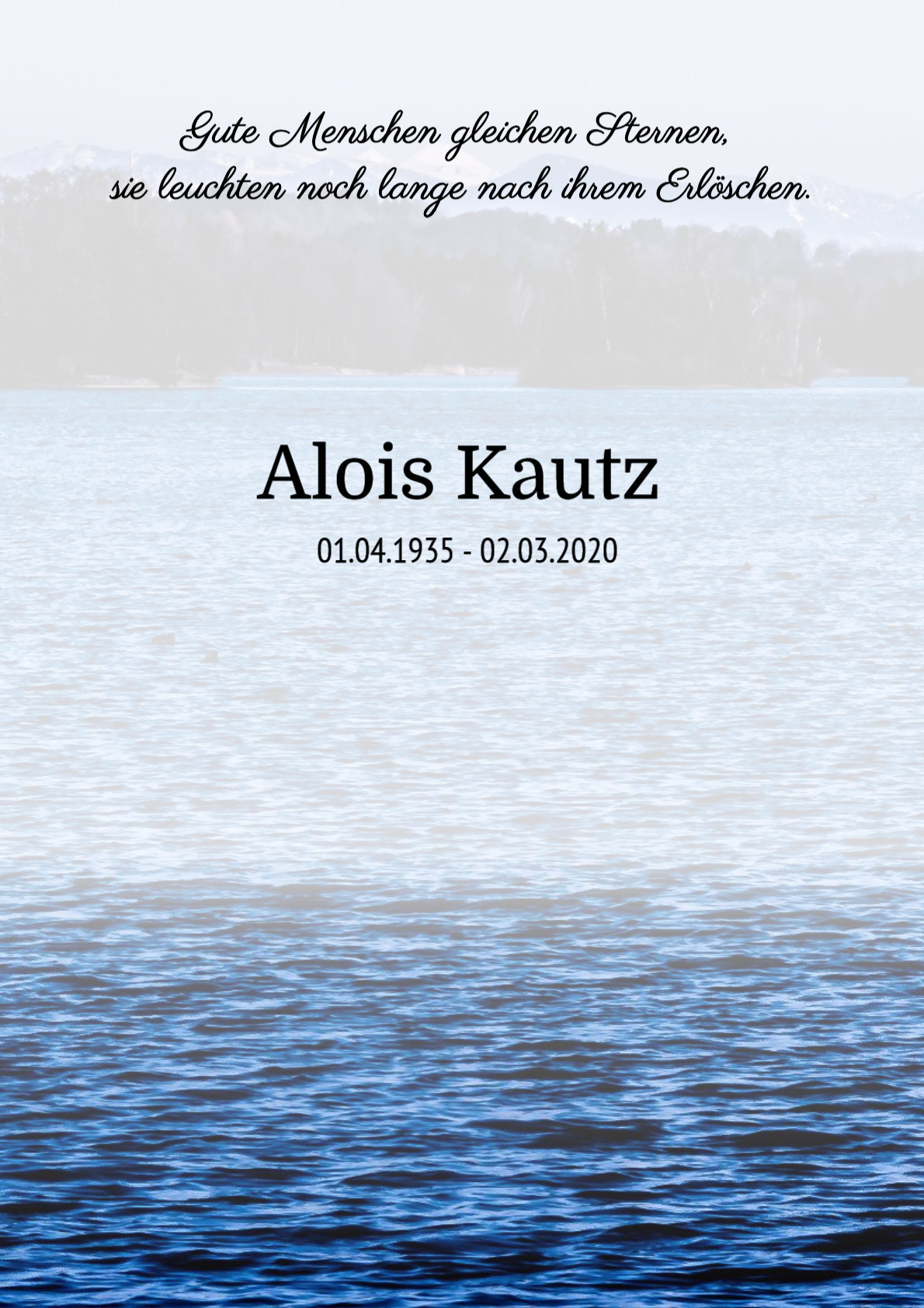 Traueranzeige von Alois Kautz
