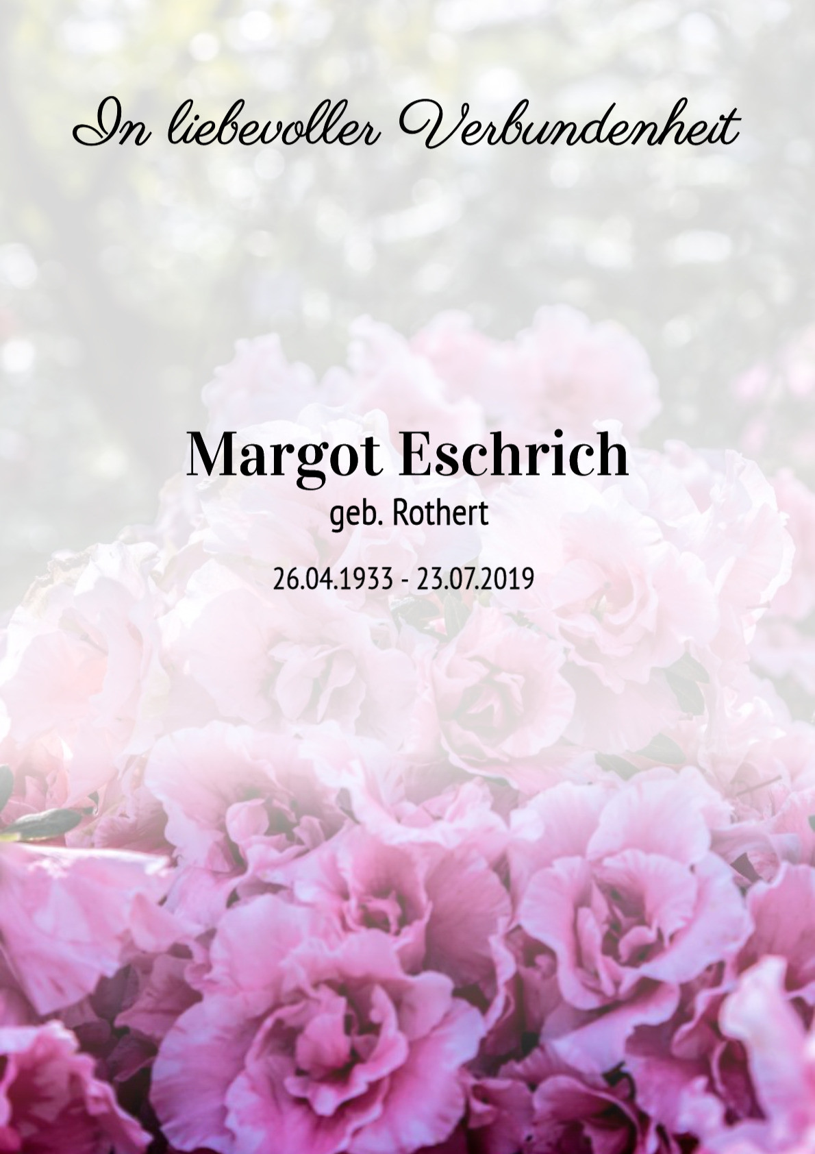 Traueranzeige von Margot Eschrich