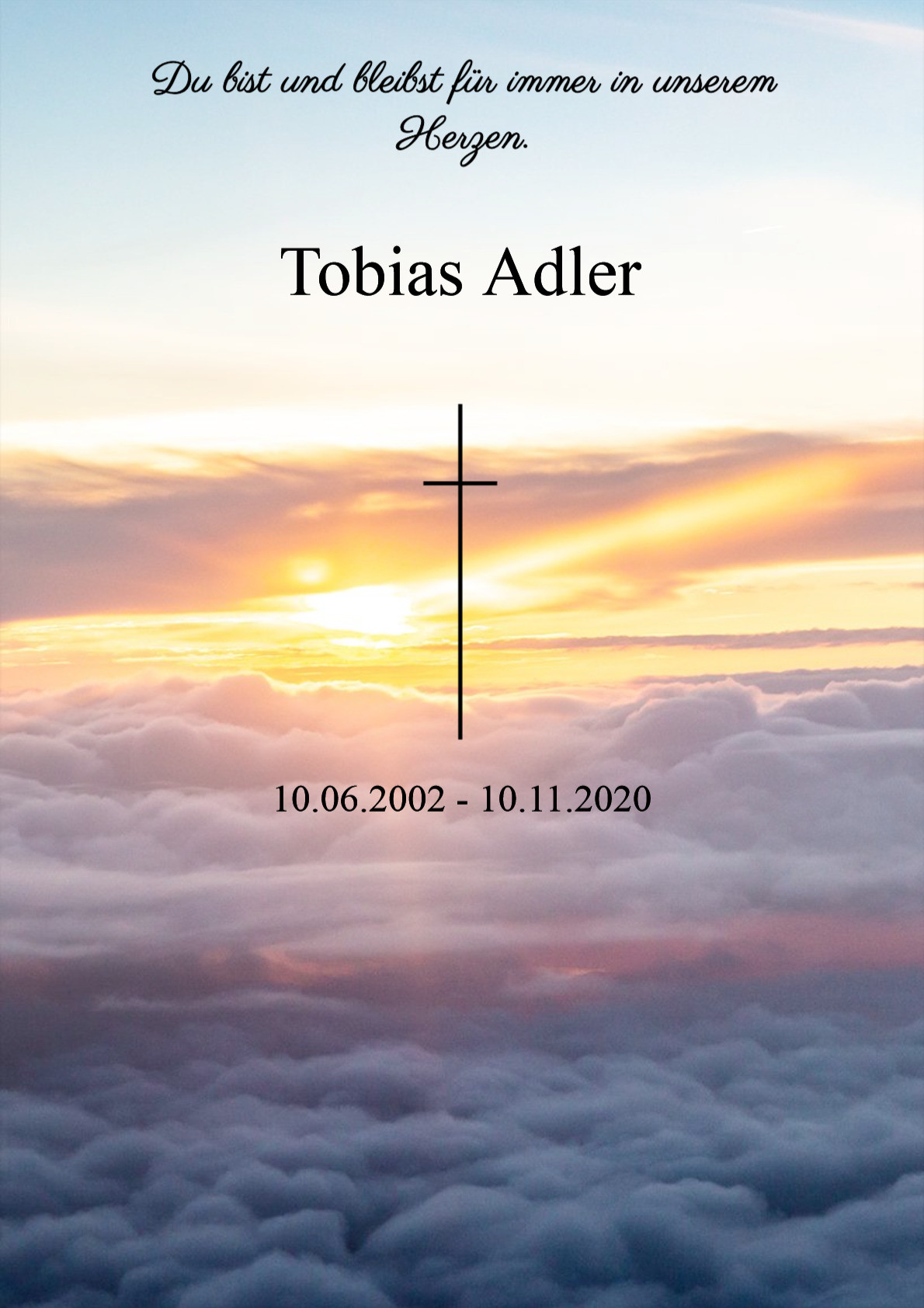 Traueranzeige von Tobias Adler