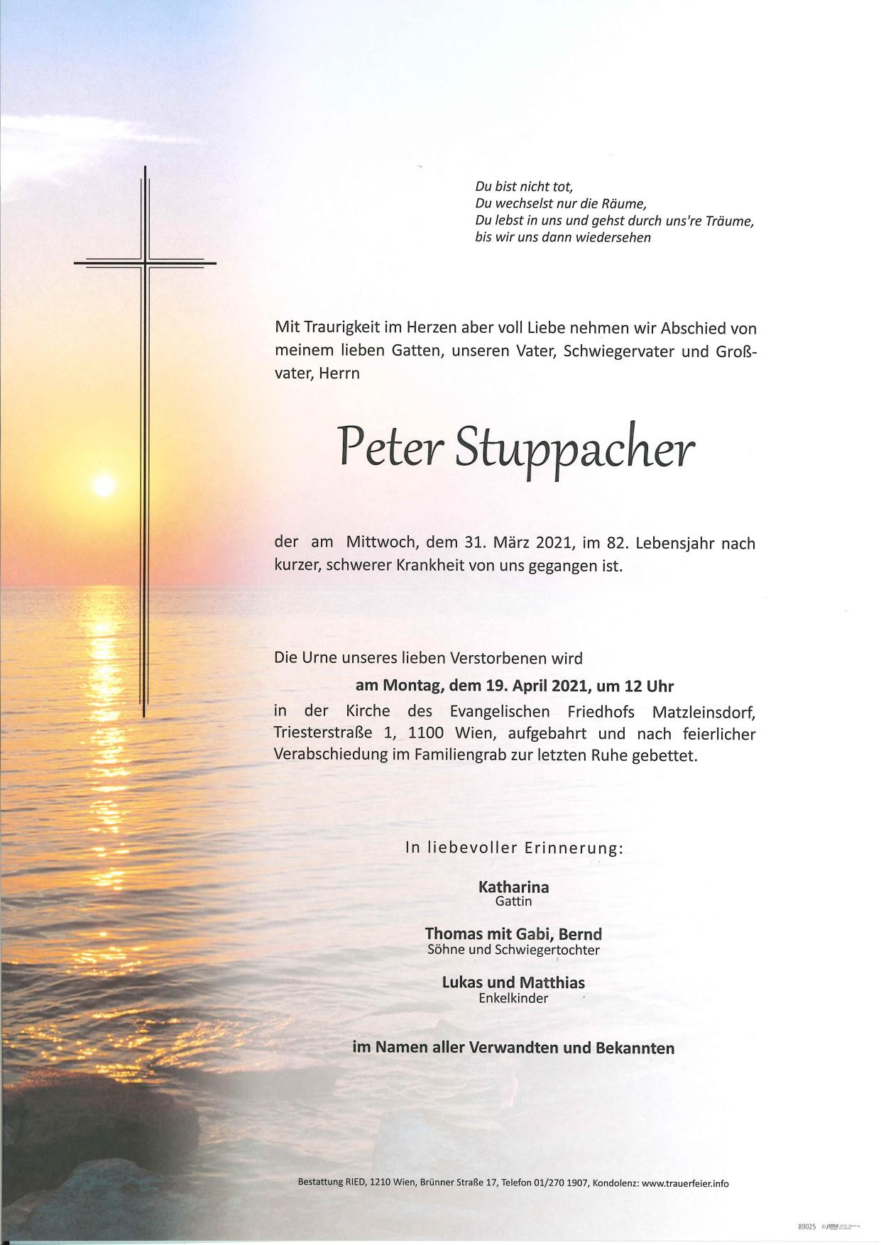 Traueranzeige von Peter Stuppacher