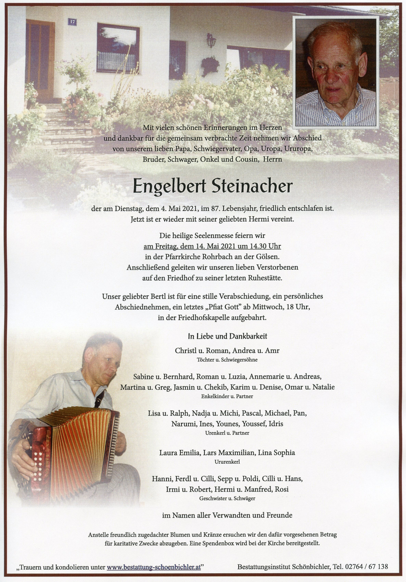 Traueranzeige von Engelbert Steinacher