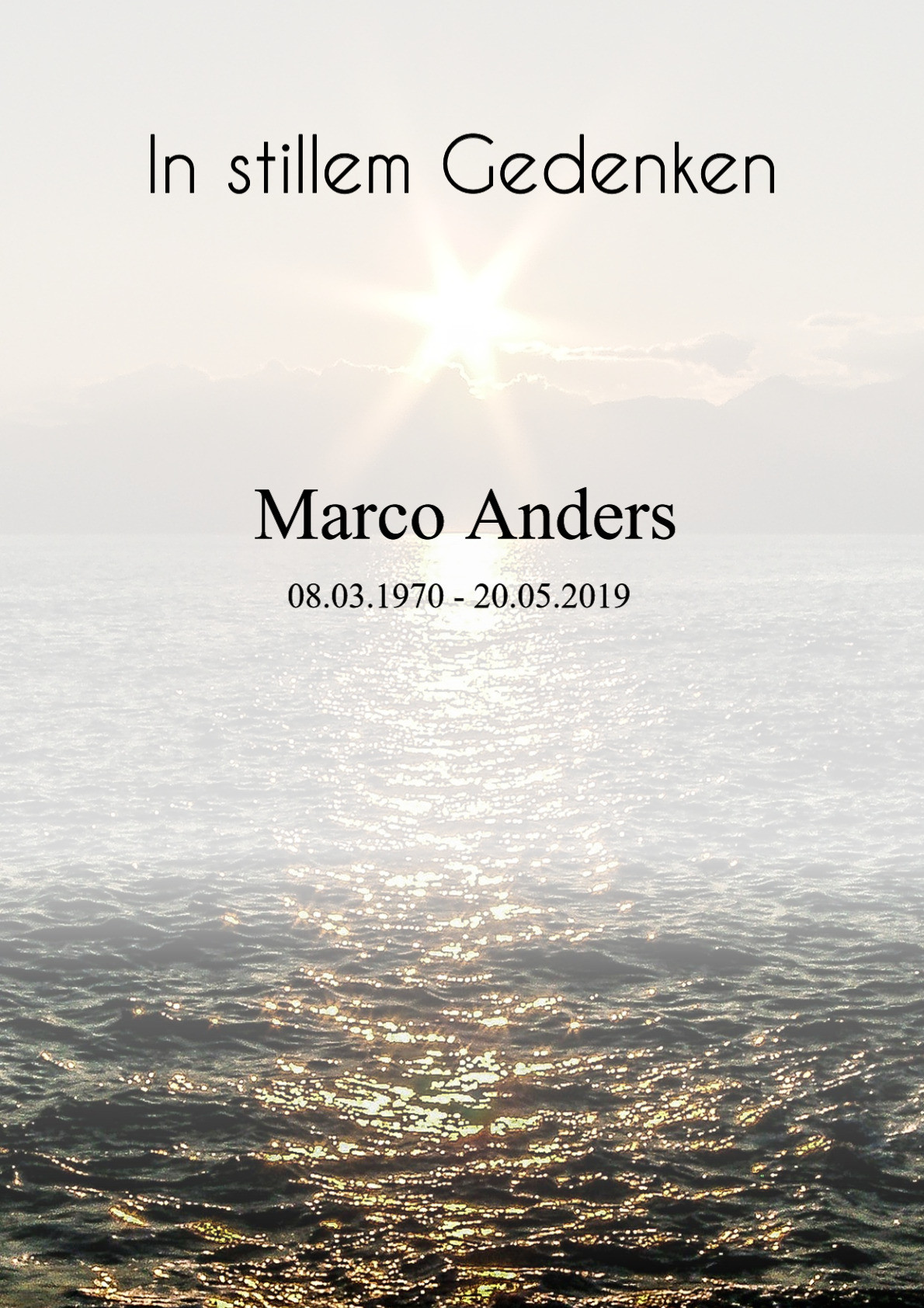Traueranzeige von Marco Anders