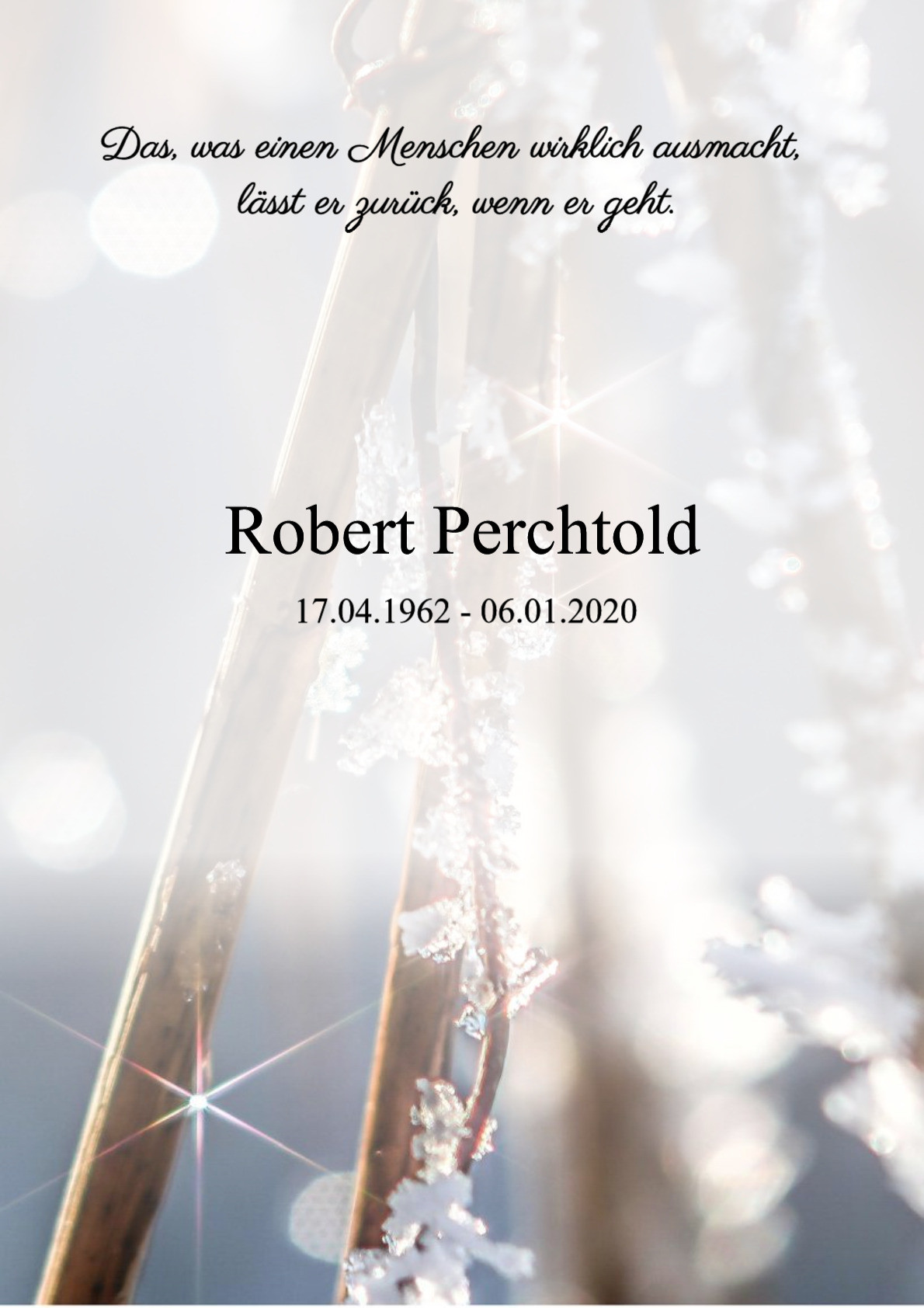 Traueranzeige von Robert Perchtold