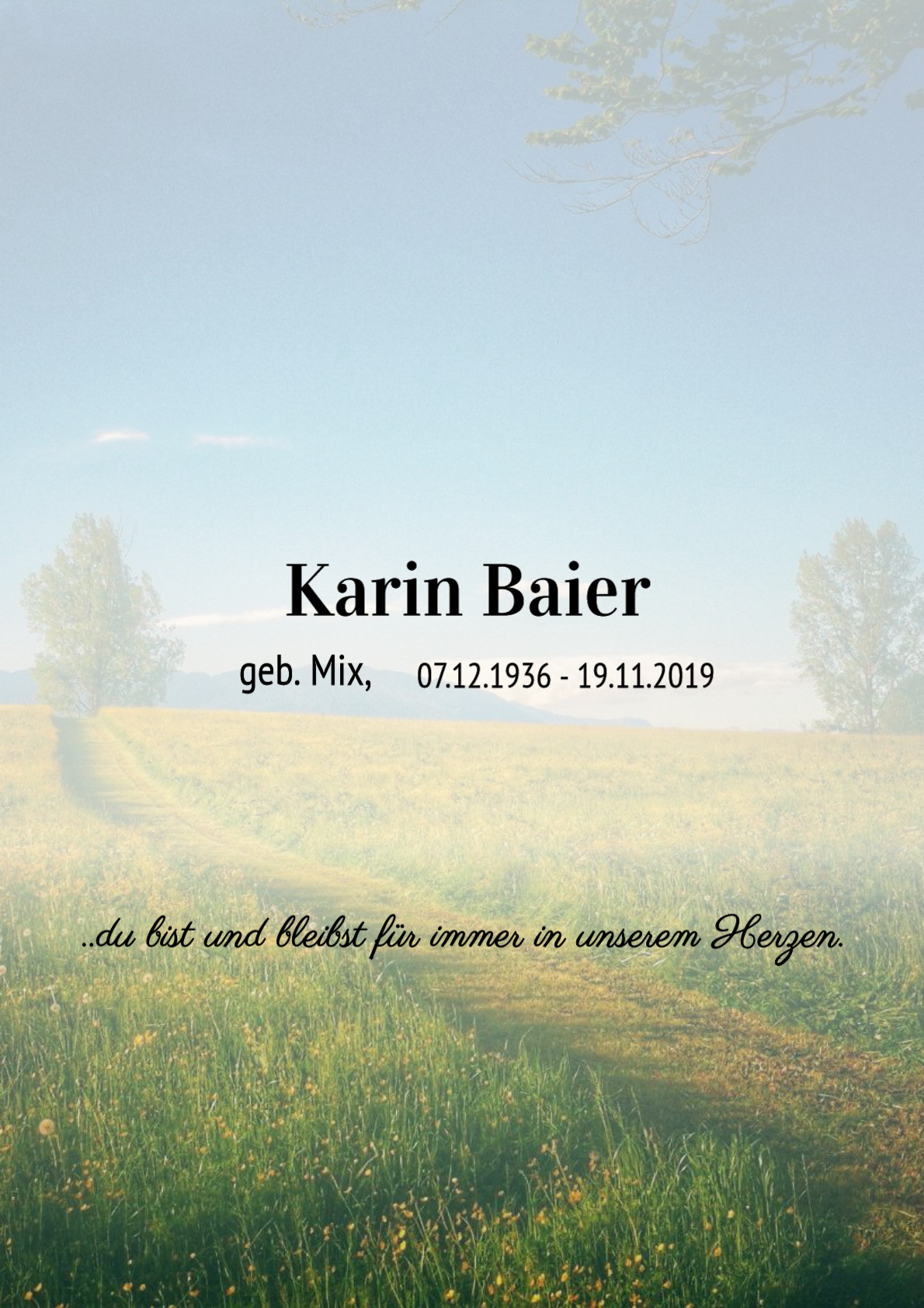 Traueranzeige von Karin Baier