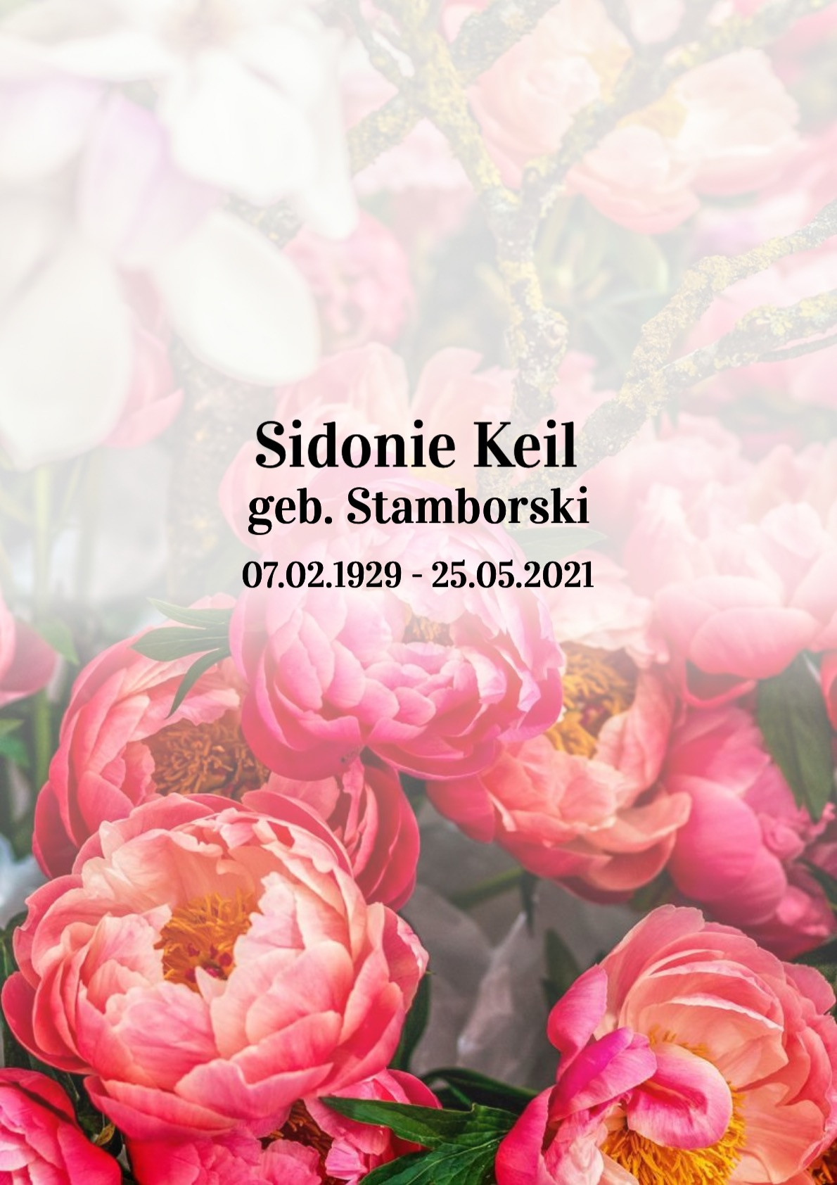 Traueranzeige von Sidonie Keil