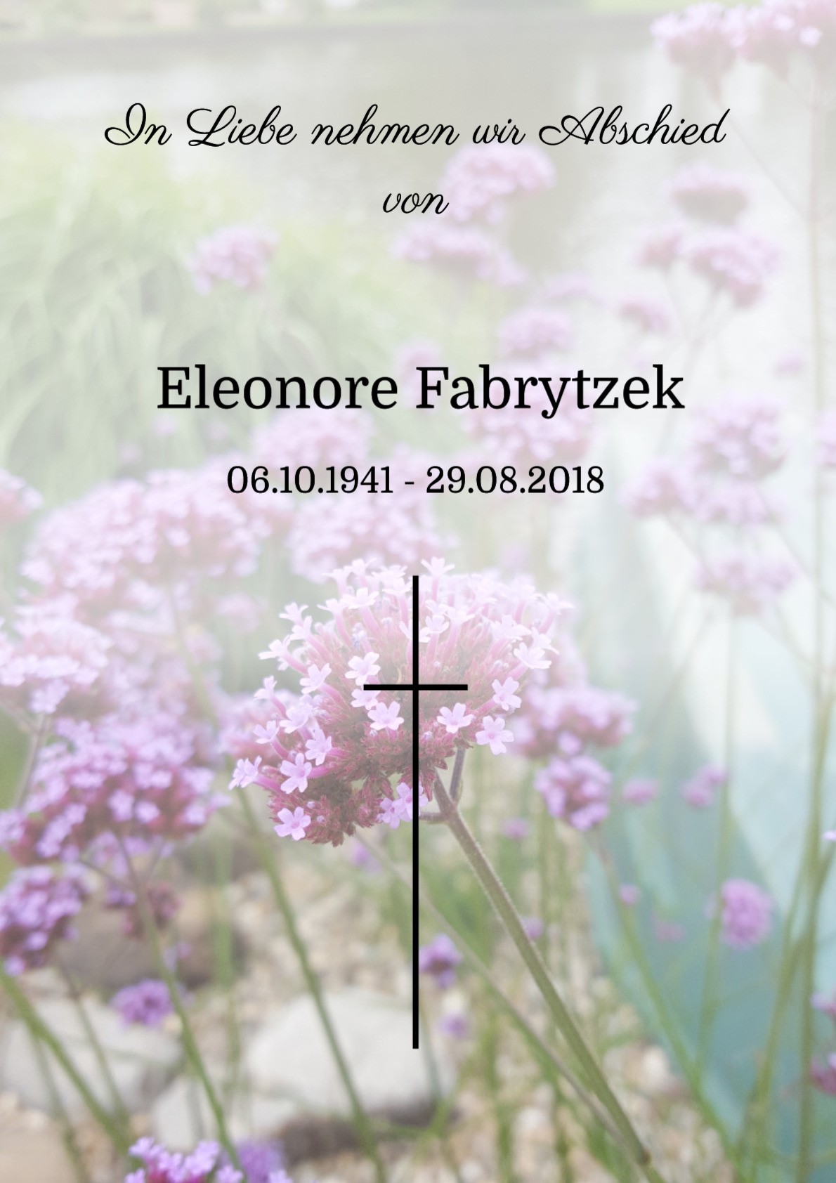 Traueranzeige von Eleonore Fabrytzek