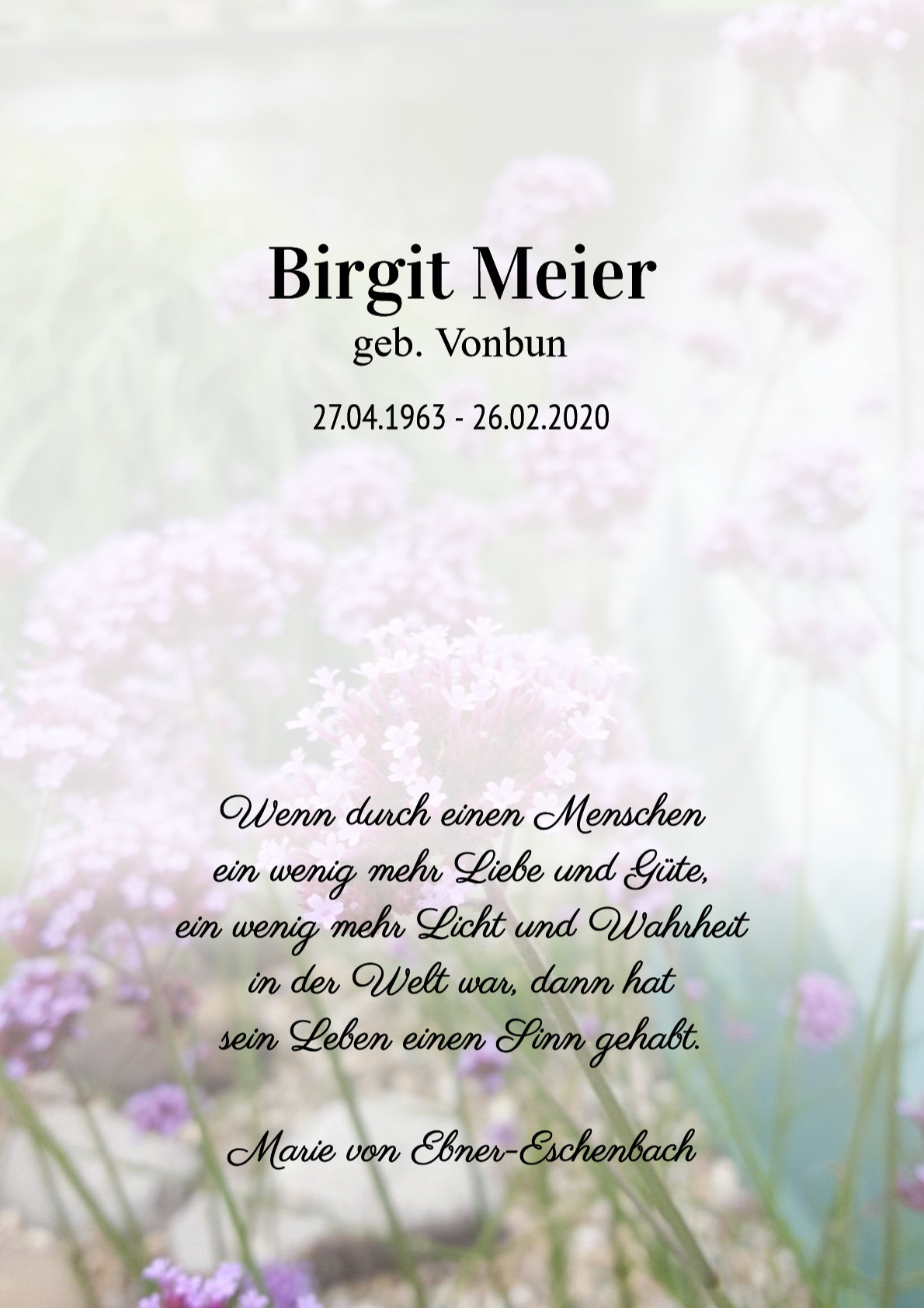 Traueranzeige von Birgit Meier