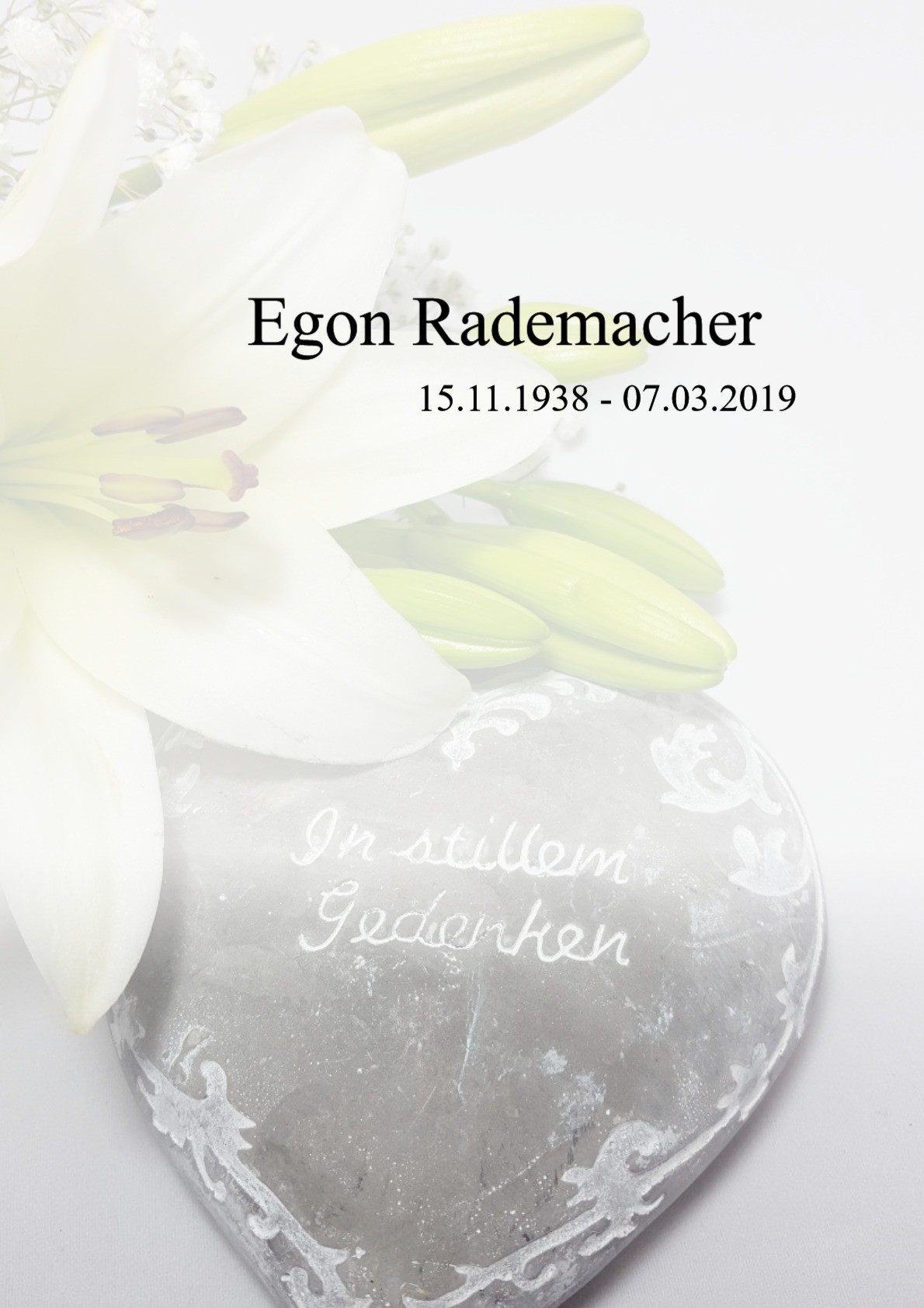 Traueranzeige von Egon Rademacher