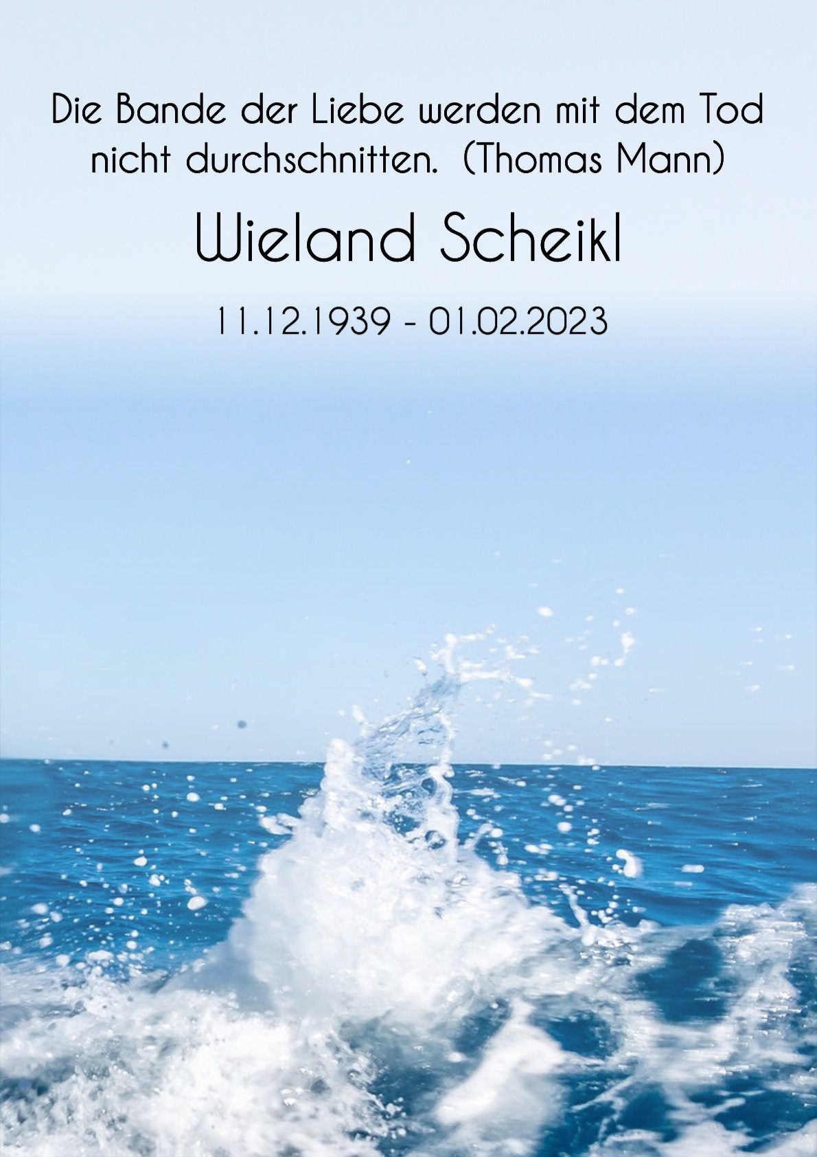 Traueranzeige von Wieland Scheikl