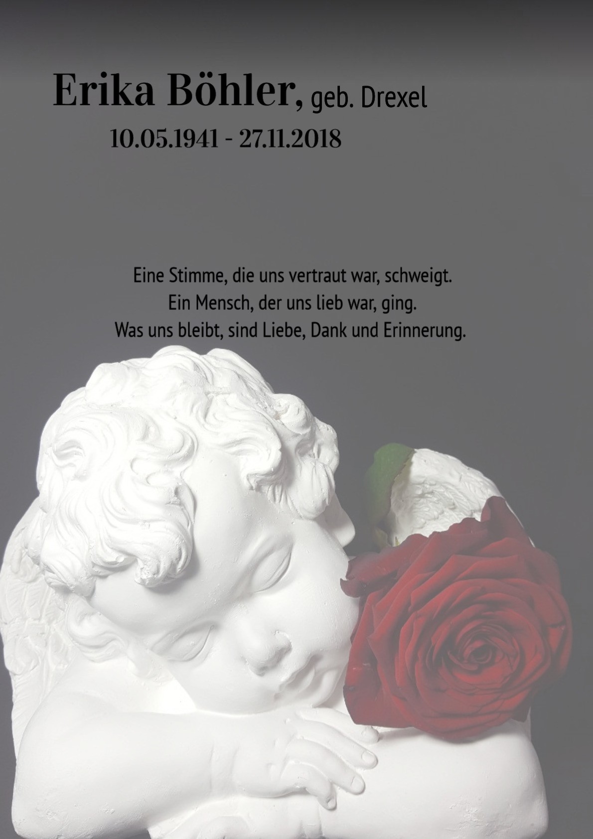 Traueranzeige von Erika Böhler