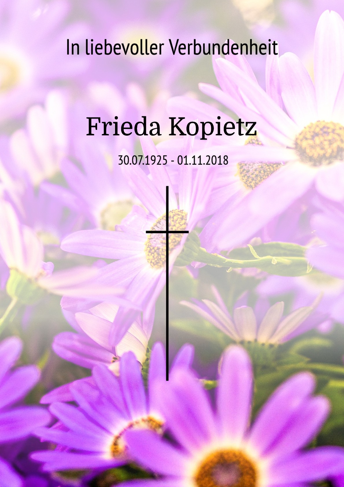 Traueranzeige von Frieda Kopietz