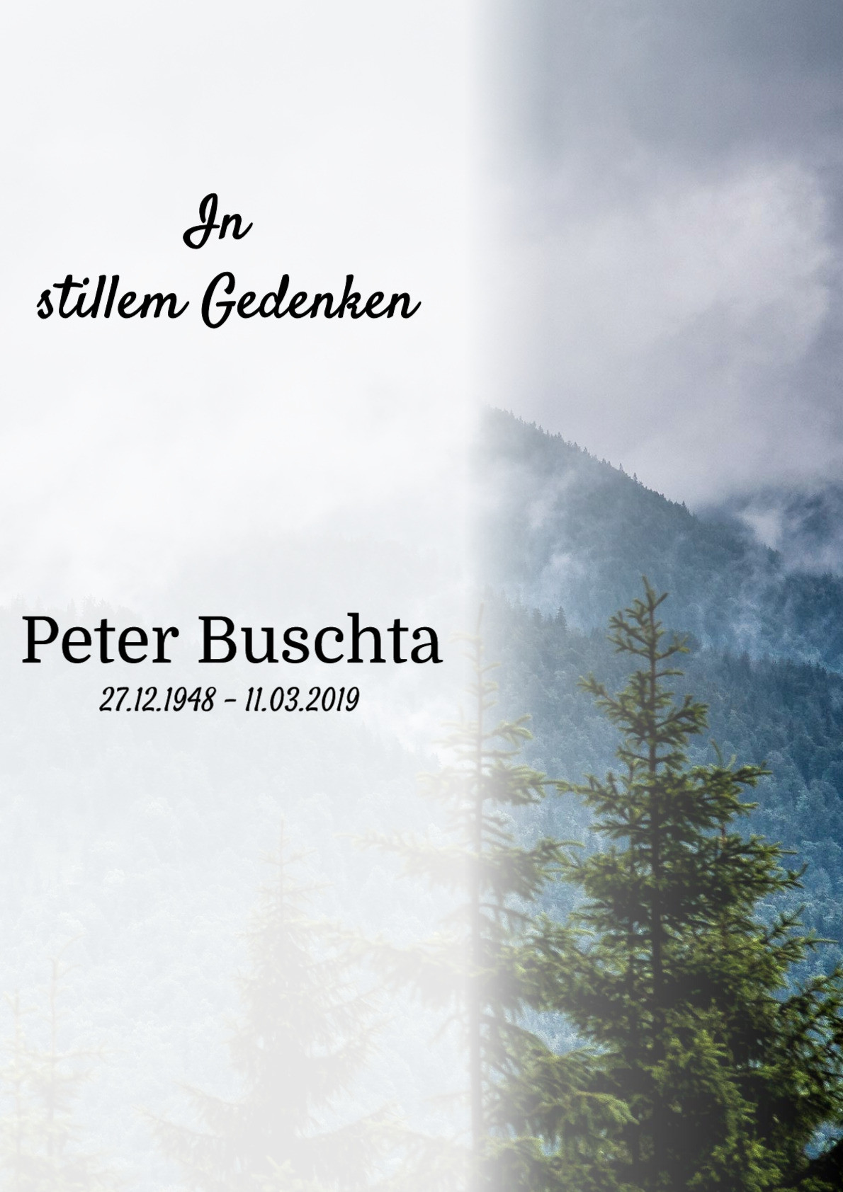 Traueranzeige von Peter Buschta