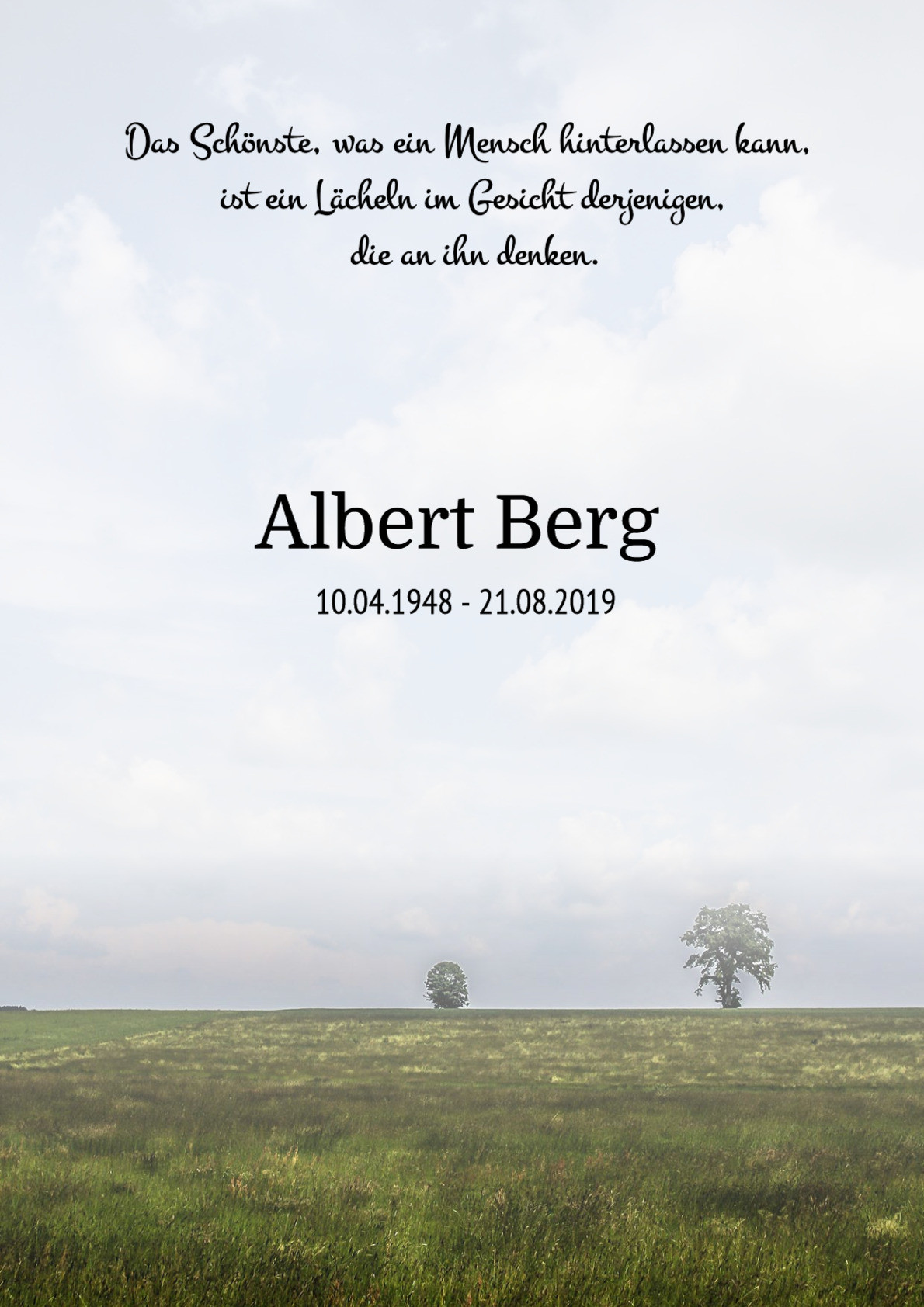 Traueranzeige von Albert Berg
