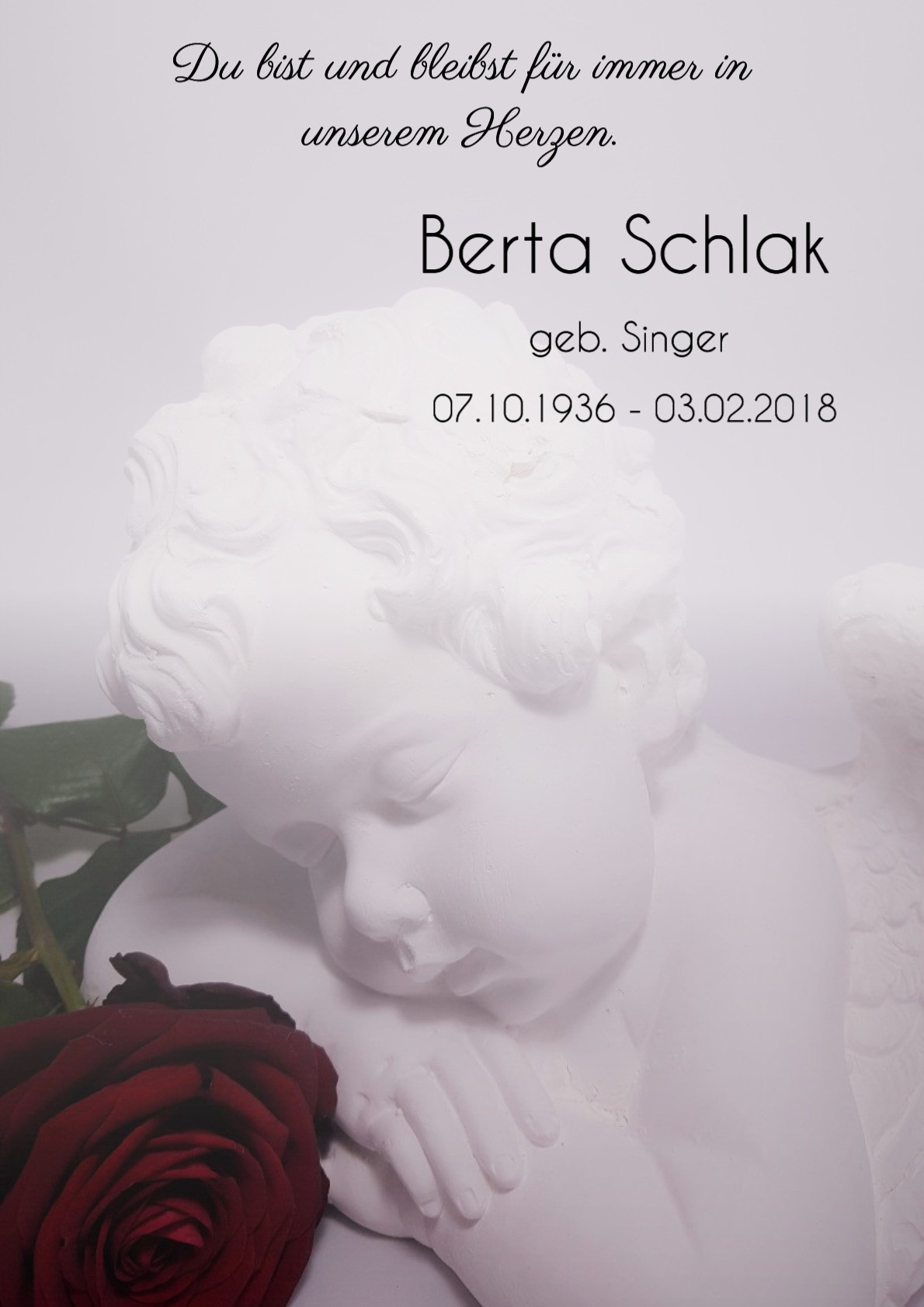 Traueranzeige von Berta Schlak