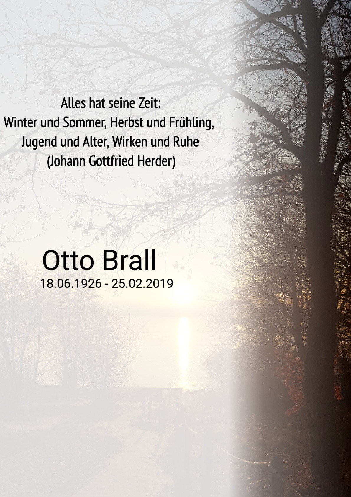 Traueranzeige von Otto Brall