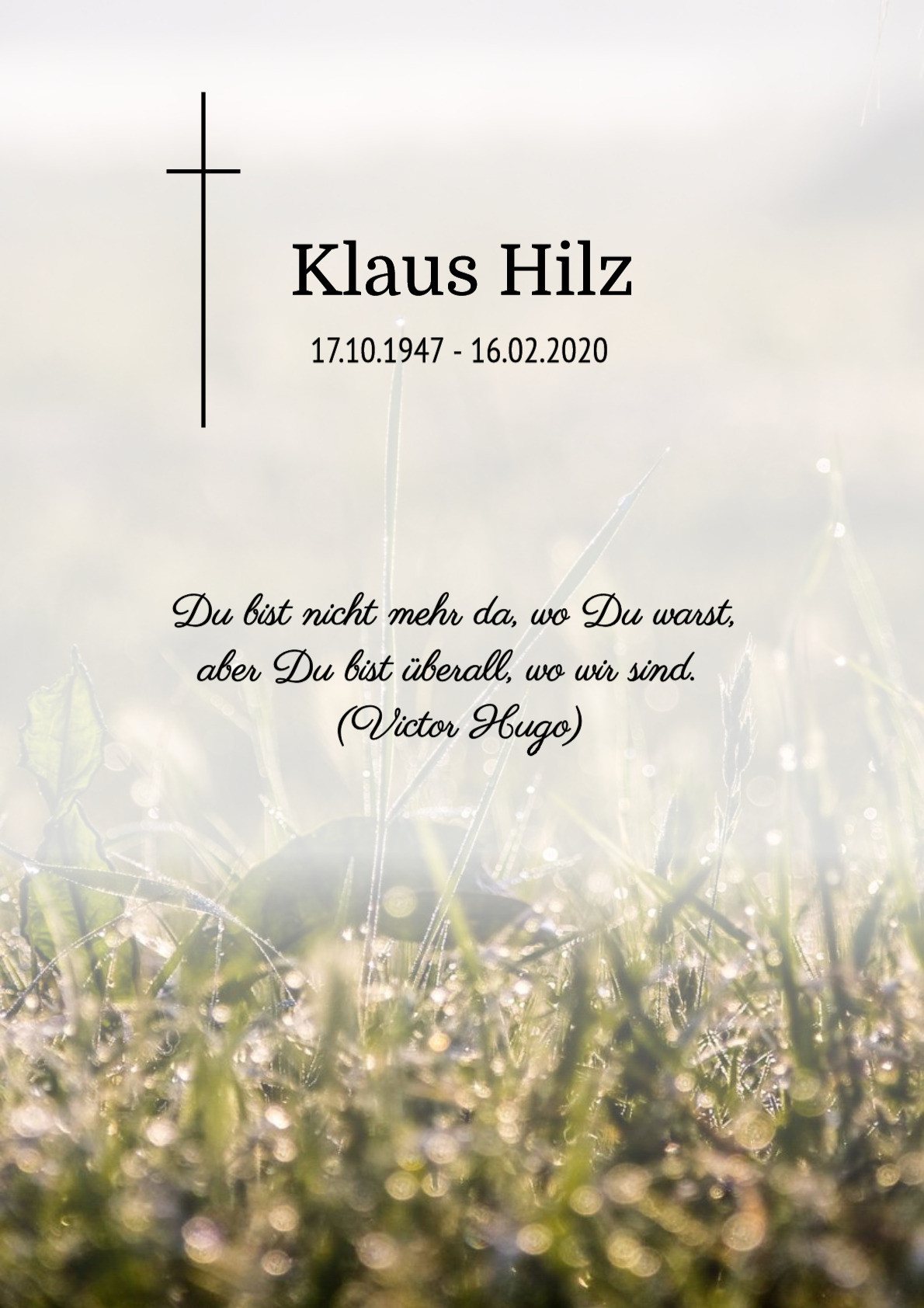 Traueranzeige von Klaus Hilz