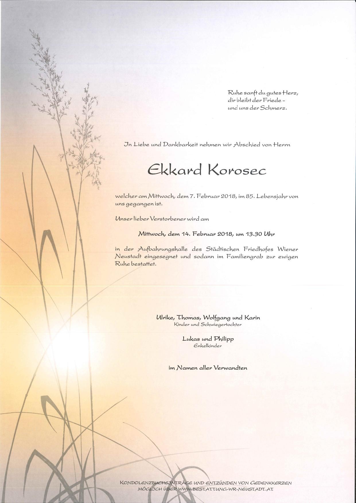 Traueranzeige von Ekkard Korosec