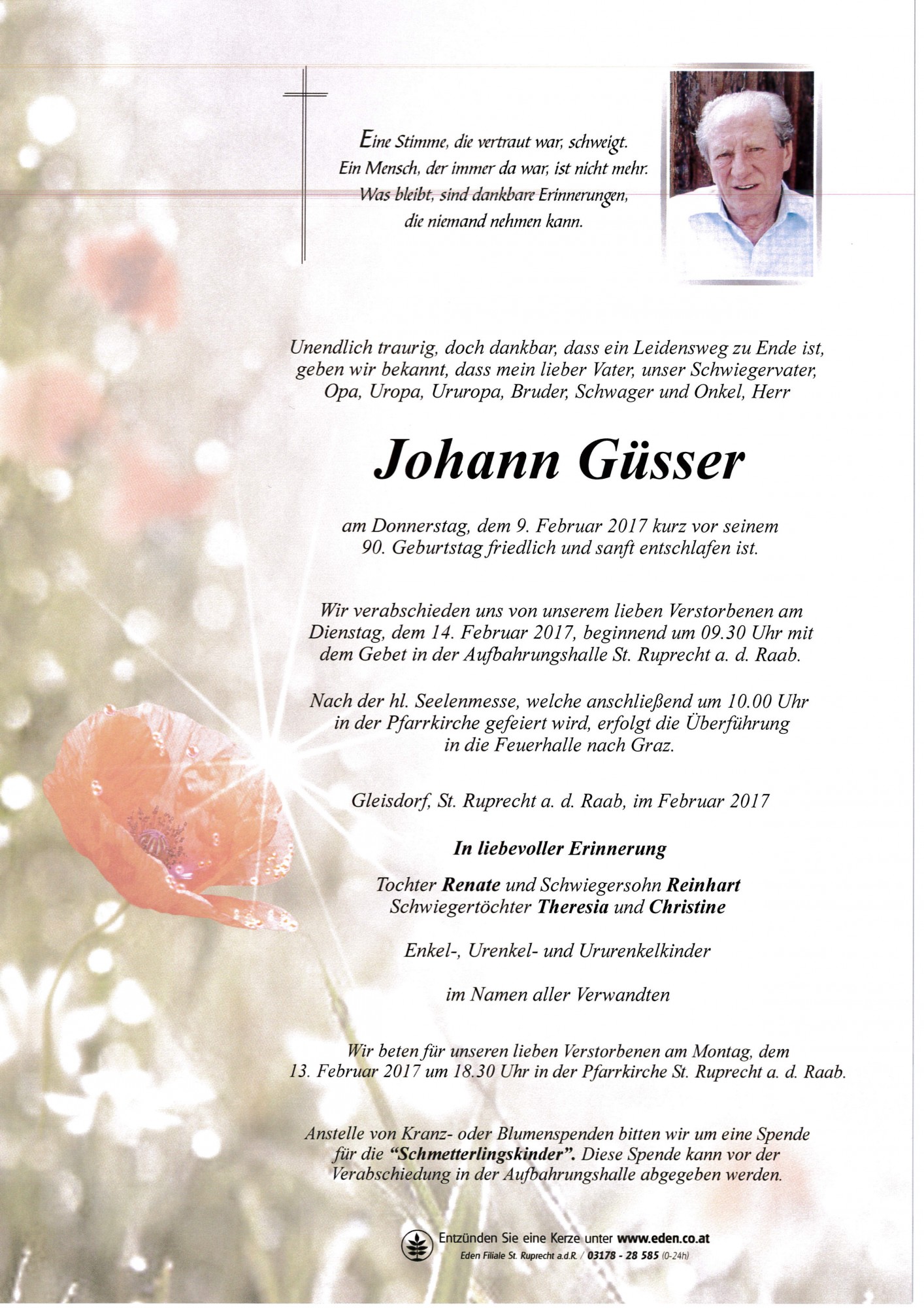 Traueranzeige von Johann Güsser