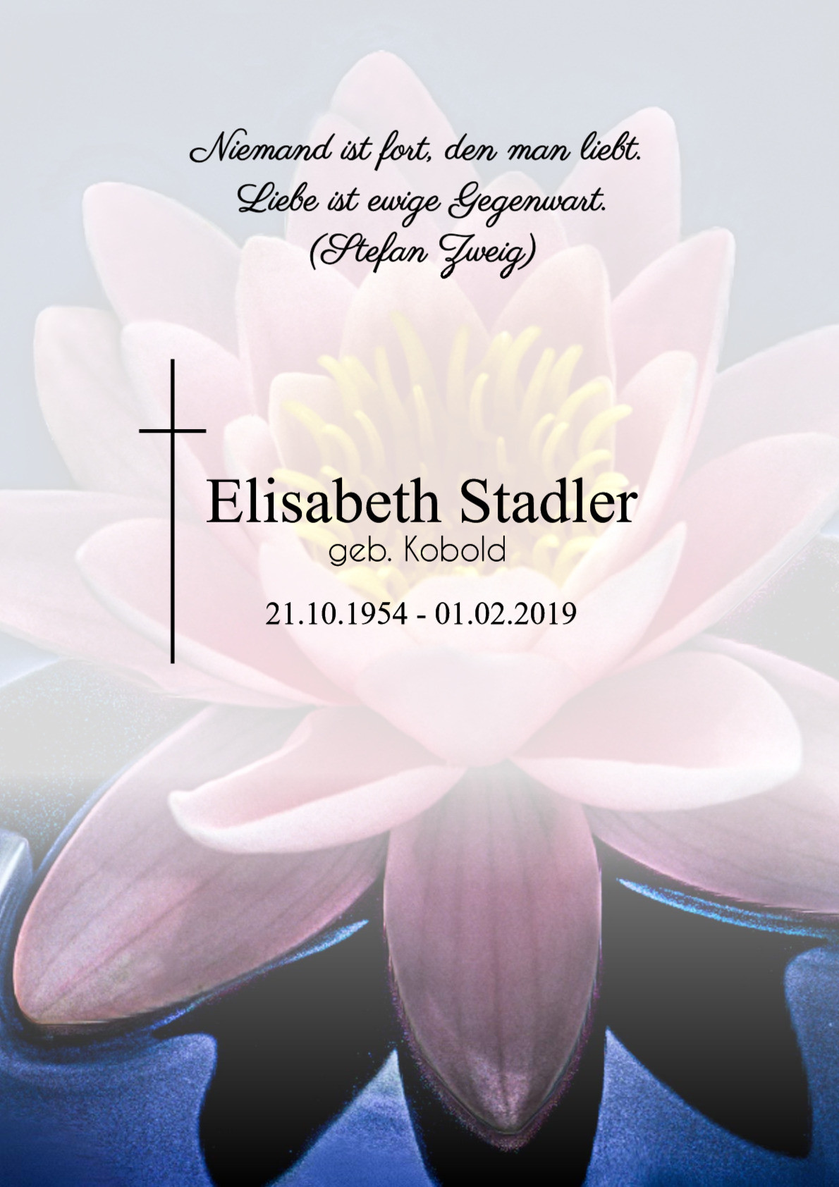 Traueranzeige von Elisabeth Stadler