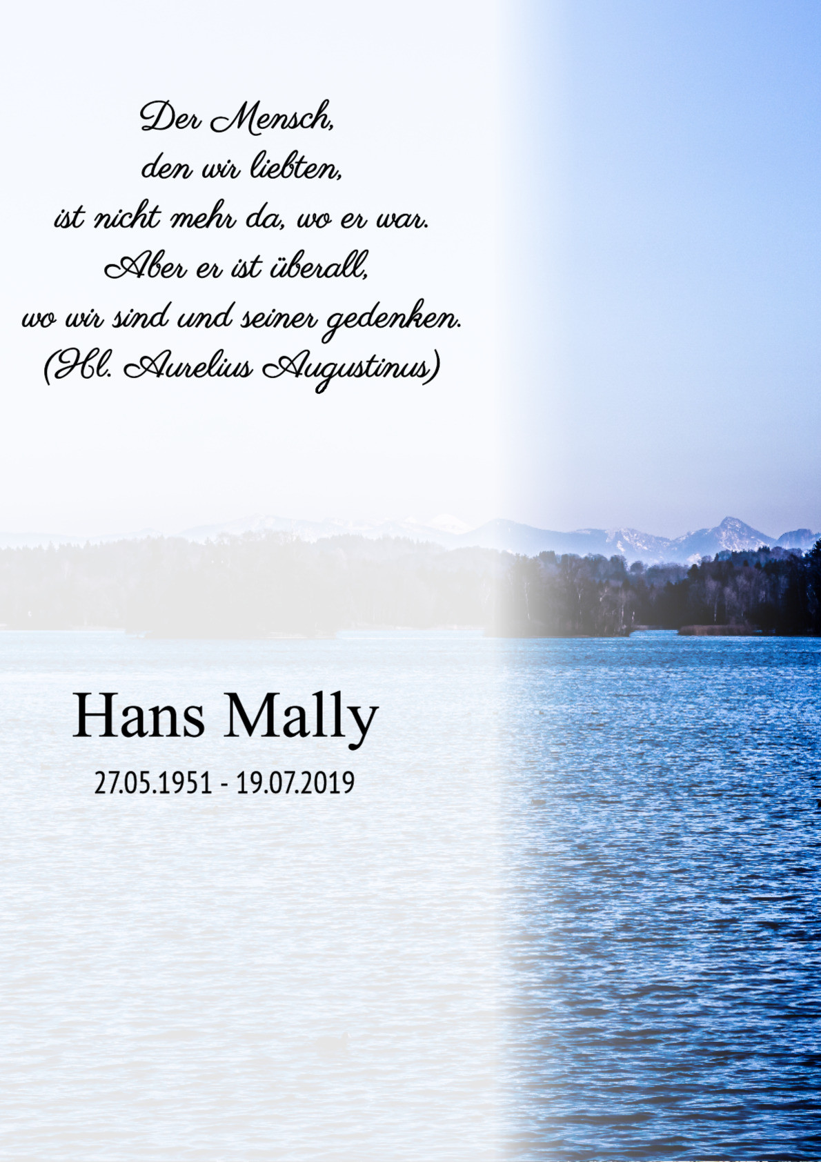 Traueranzeige von Hans Mally