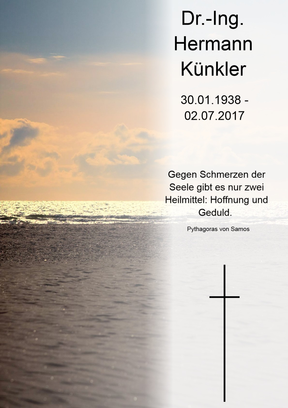 Traueranzeige von Dr.-Ing. Hermann Künkler