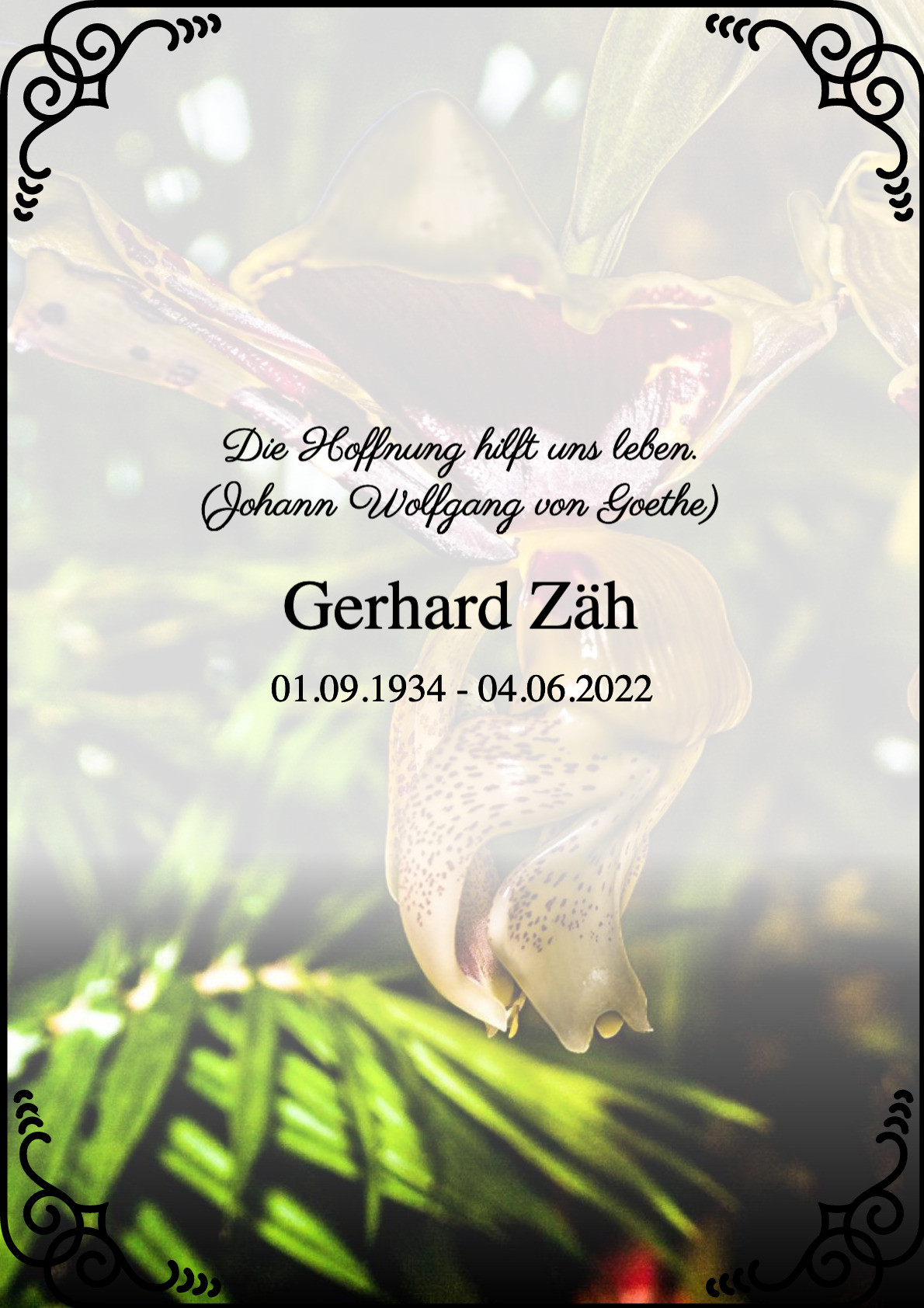 Traueranzeige von Gerhard Zäh