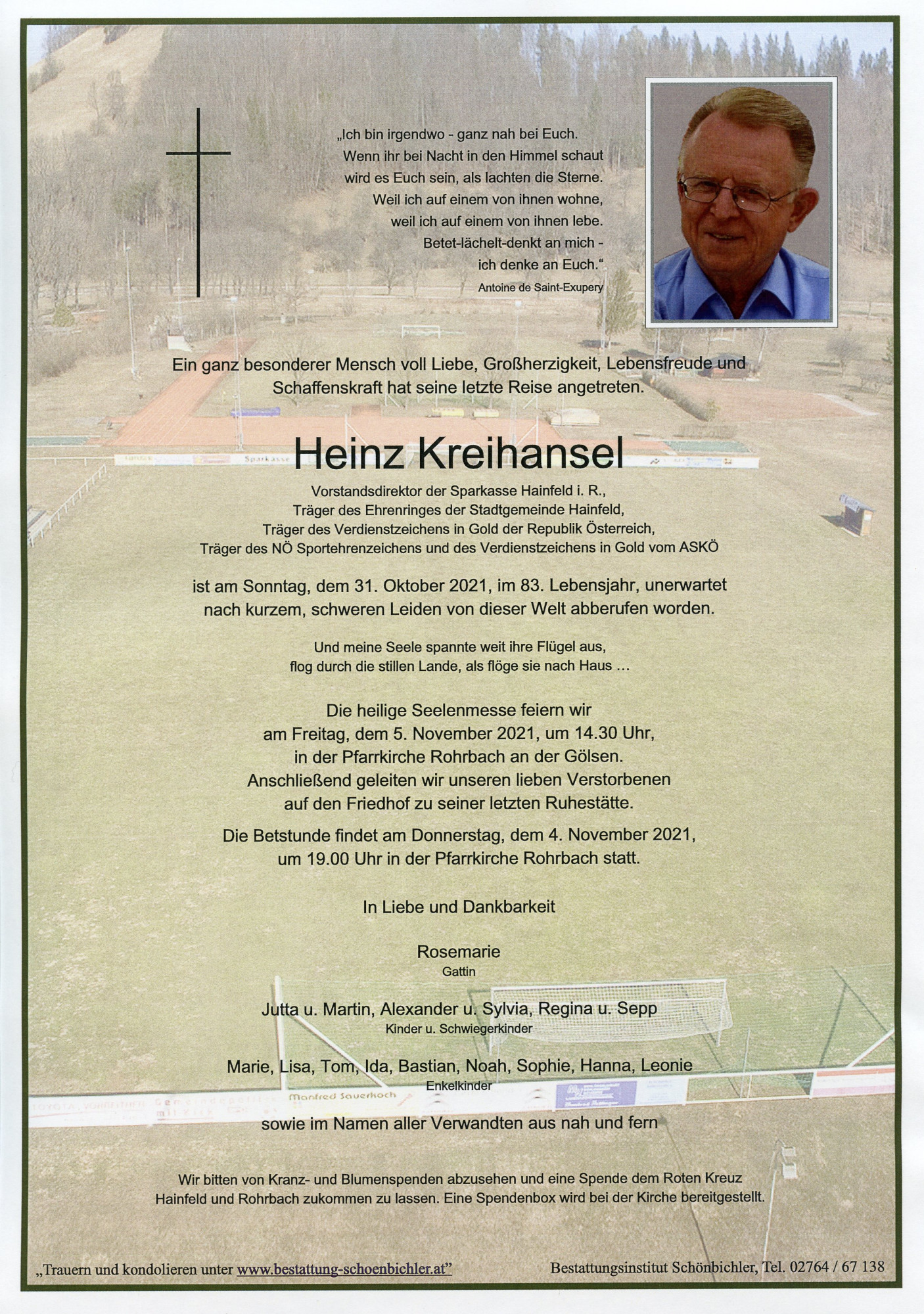 Traueranzeige von Heinz Kreihansel
