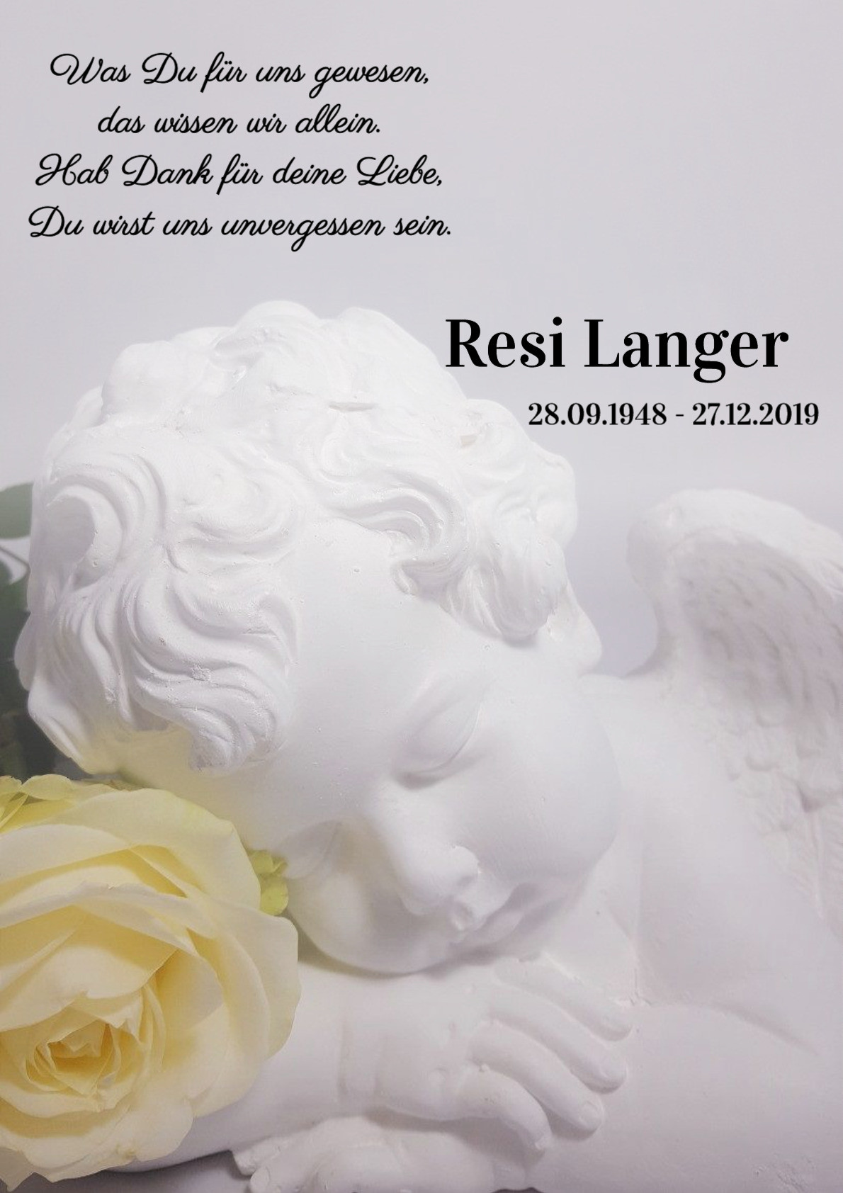 Traueranzeige von Resi Langer