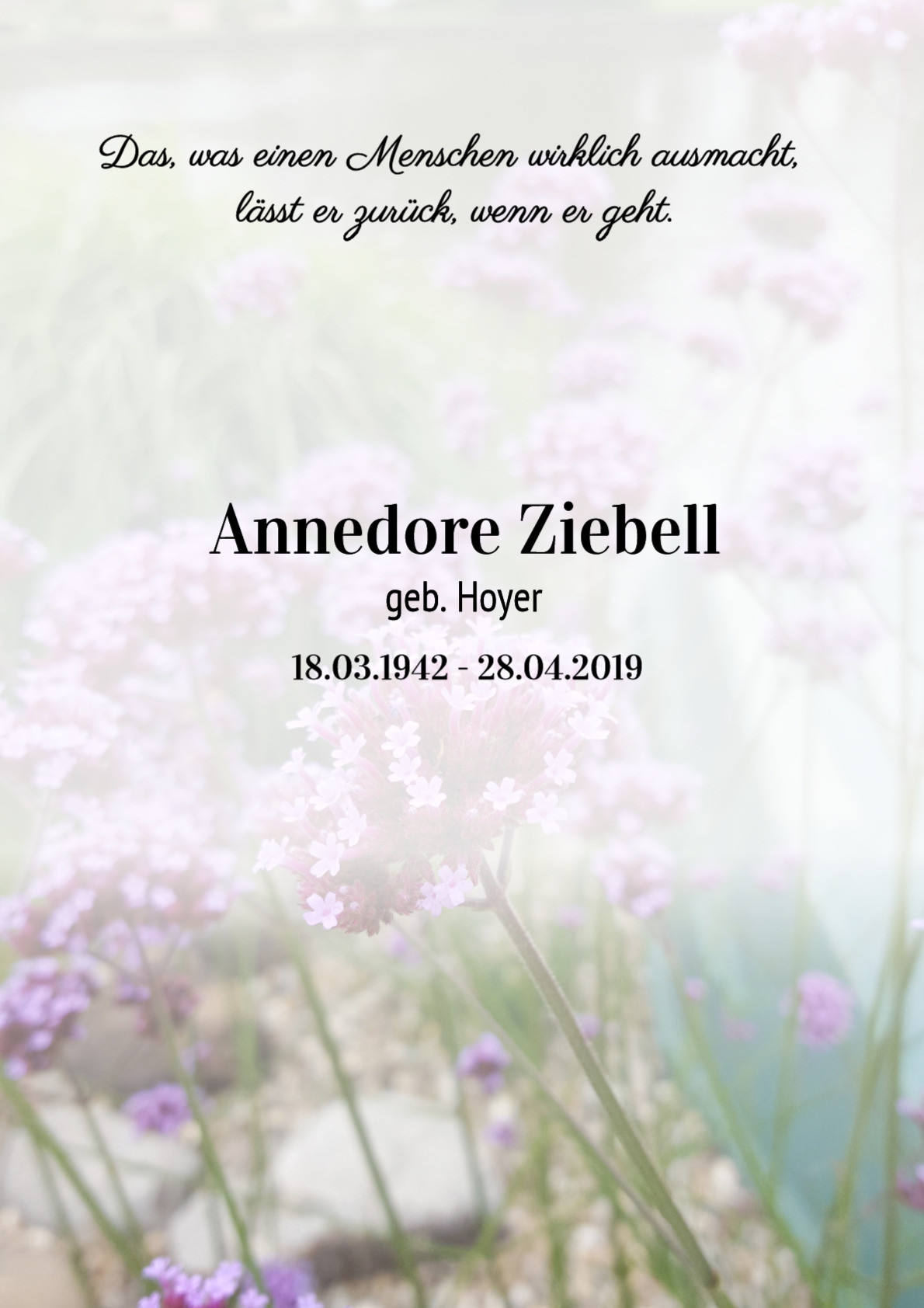 Traueranzeige von Annedore Ziebell