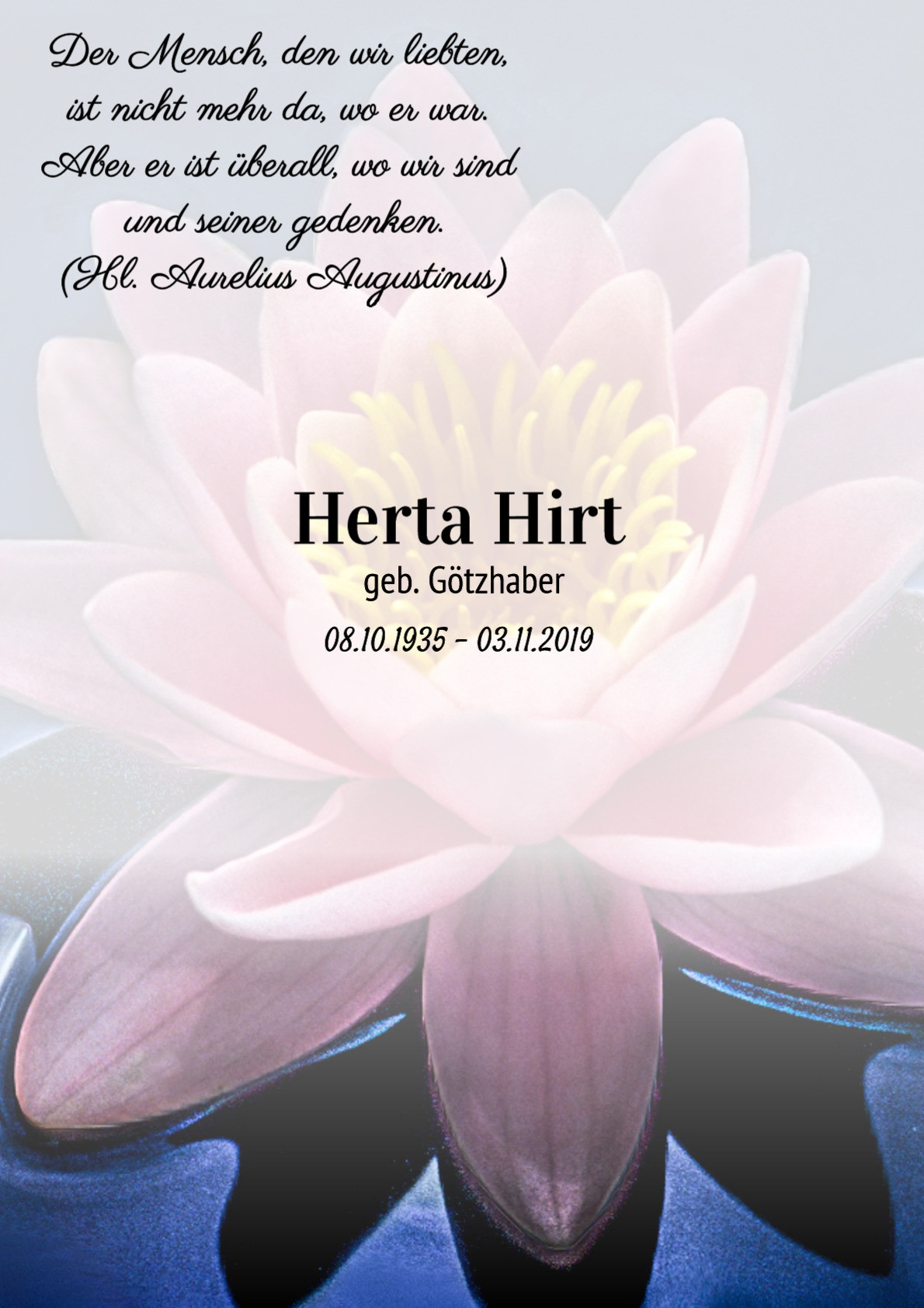 Traueranzeige von Herta Hirt