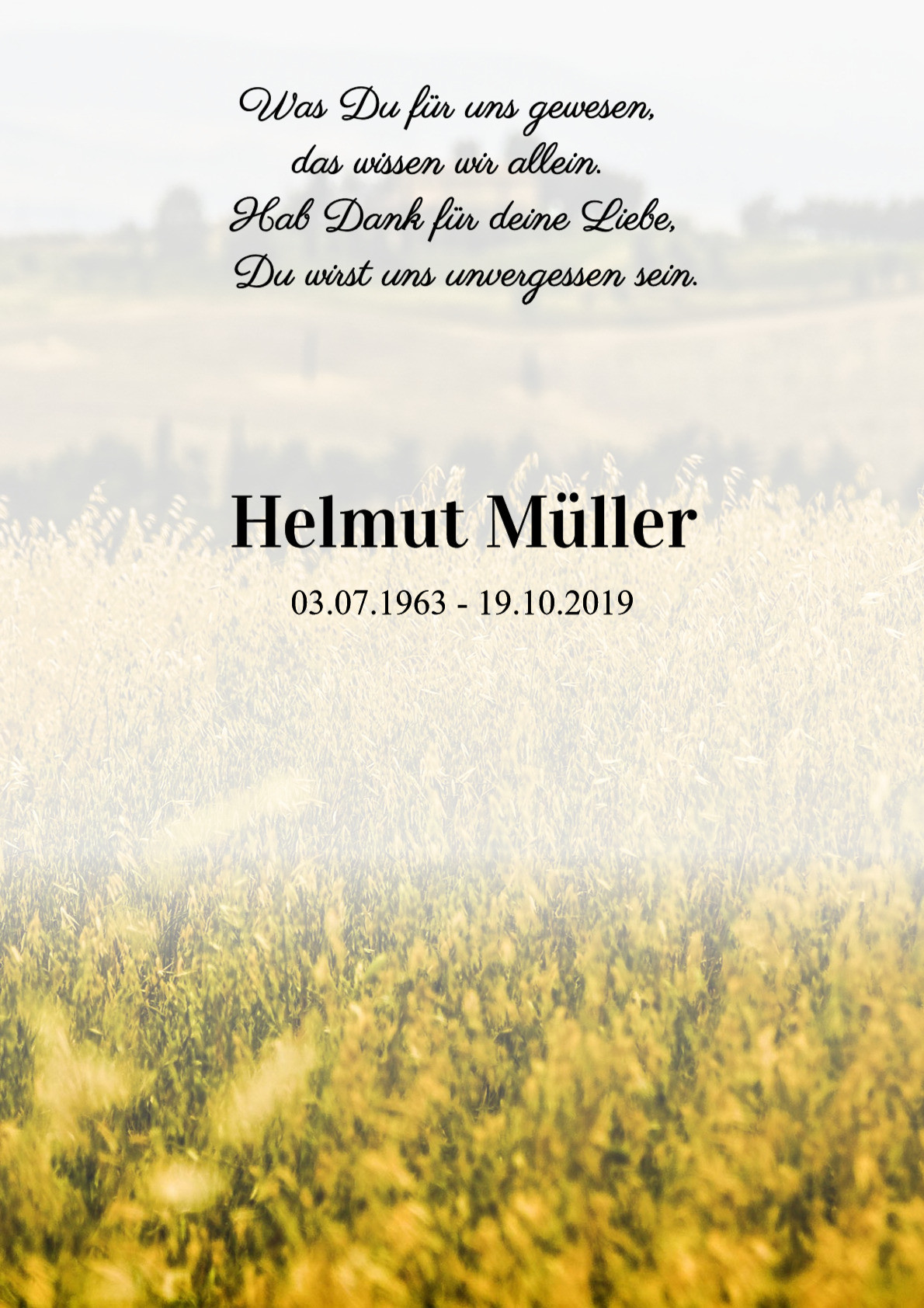 Traueranzeige von Helmut Müller