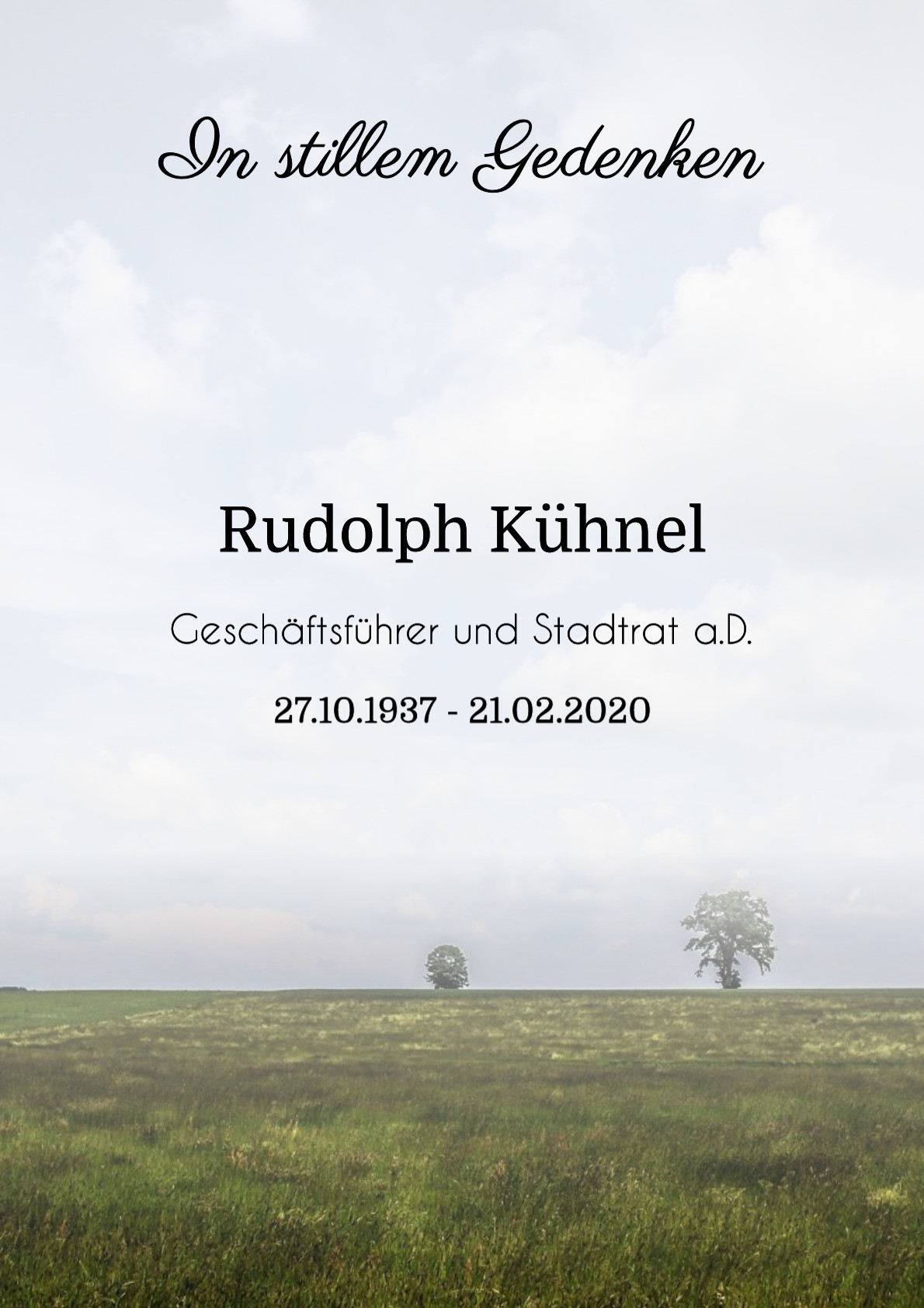 Traueranzeige von Rudolph Kühnel